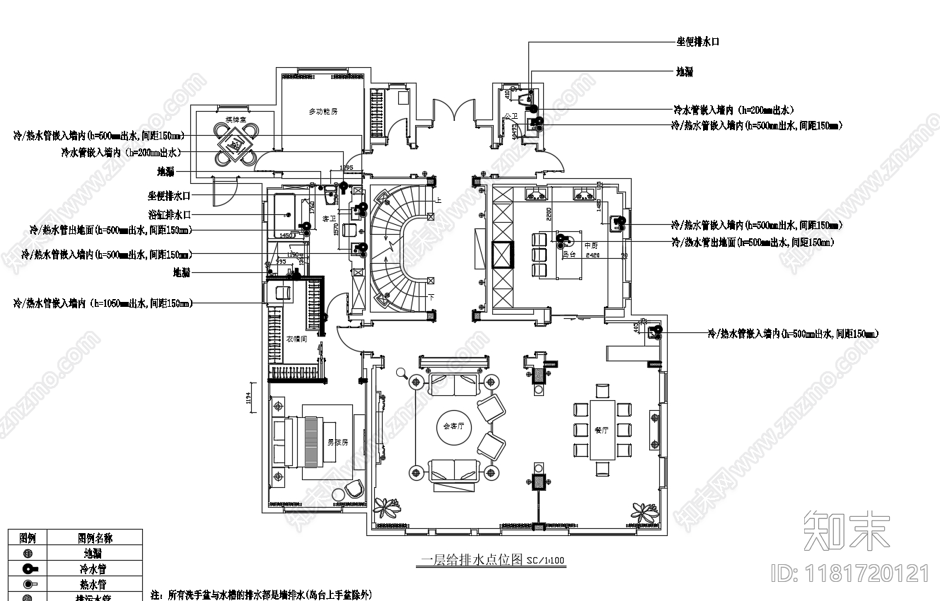 别墅cad施工图下载【ID:1181720121】