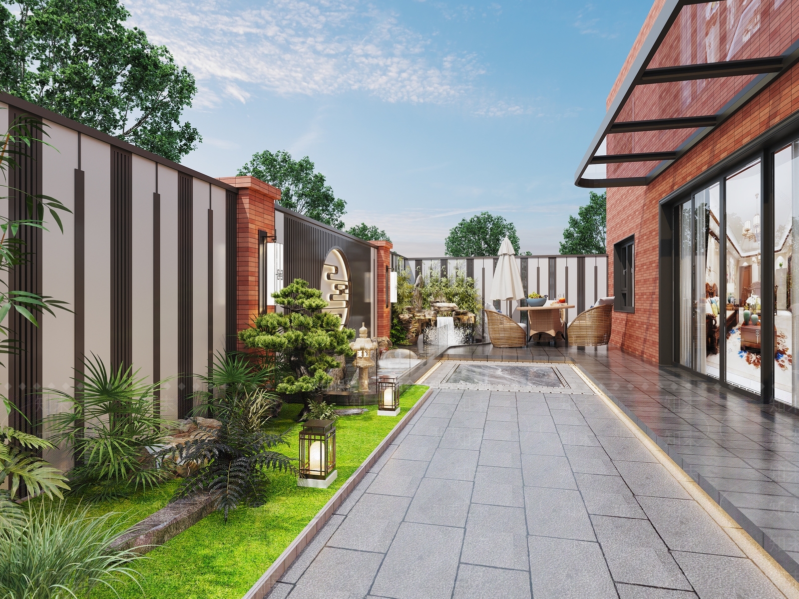 新中式庭院3D模型下载【ID:1181598998】