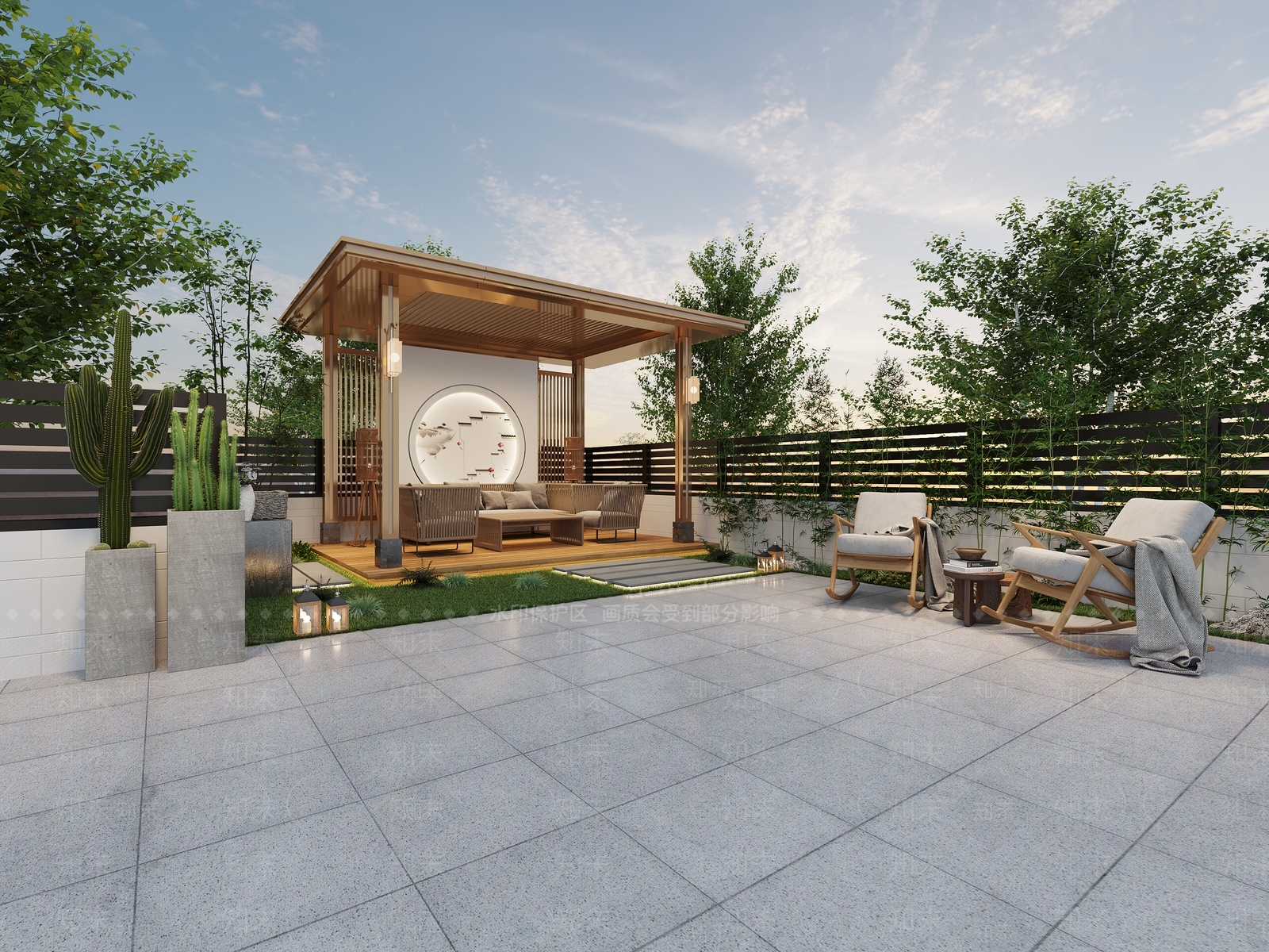 现代庭院3D模型下载【ID:1181599410】