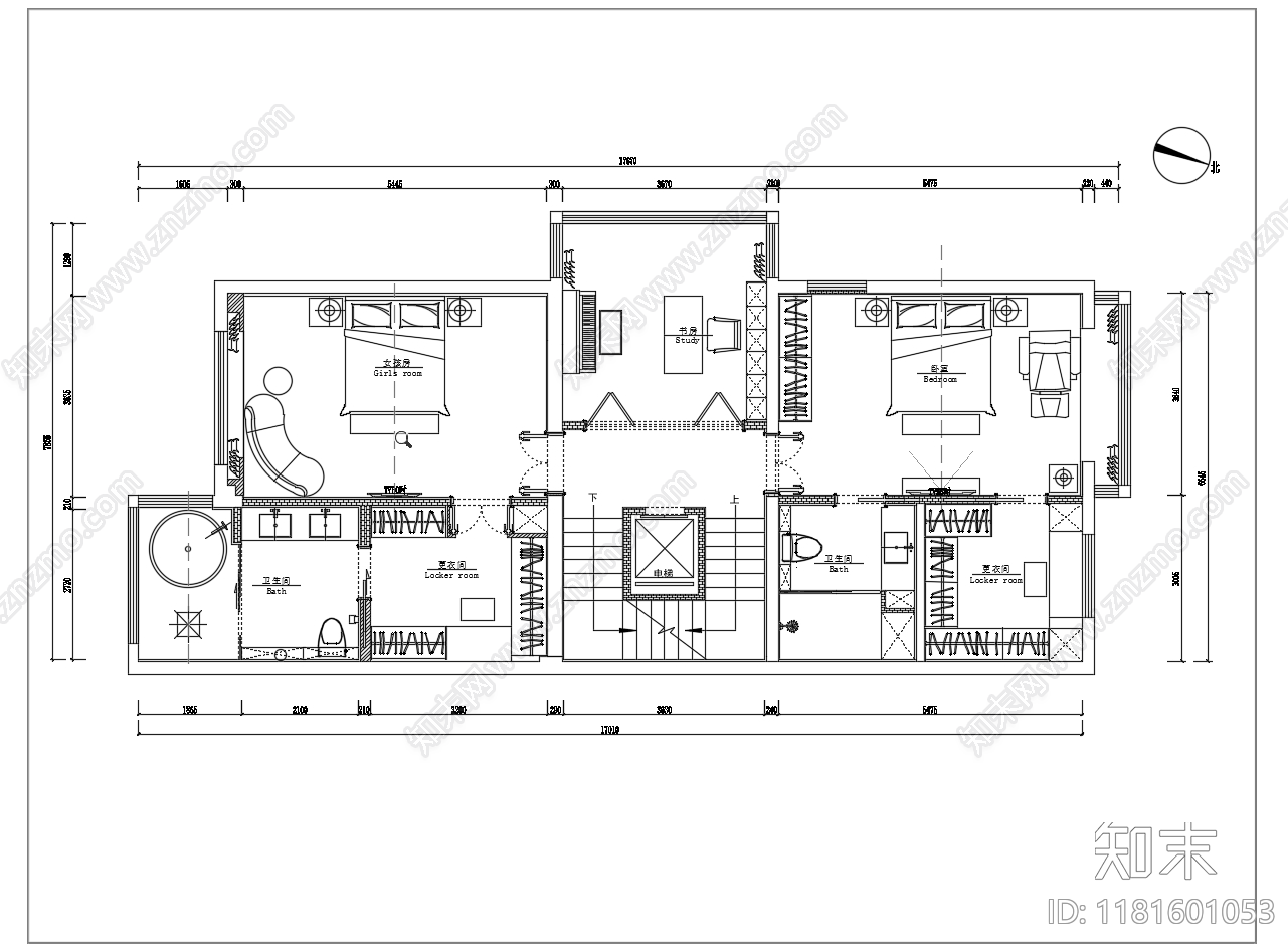 别墅cad施工图下载【ID:1181601053】