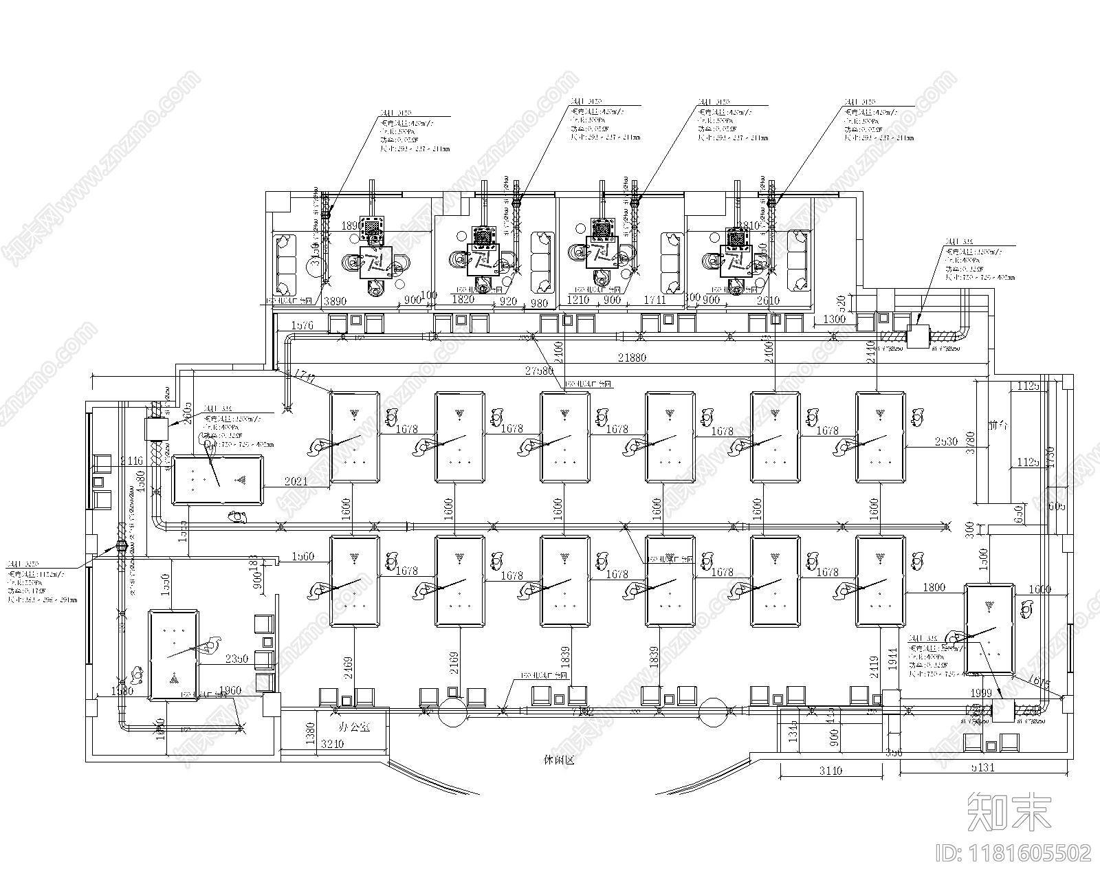 现代台球厅cad施工图下载【ID:1181605502】