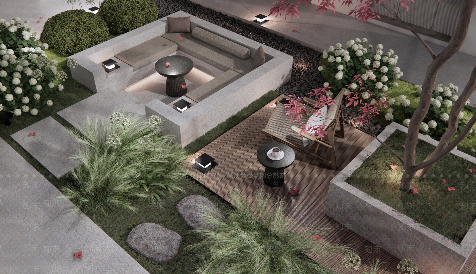 现代极简屋顶花园SU模型下载【ID:1181608351】