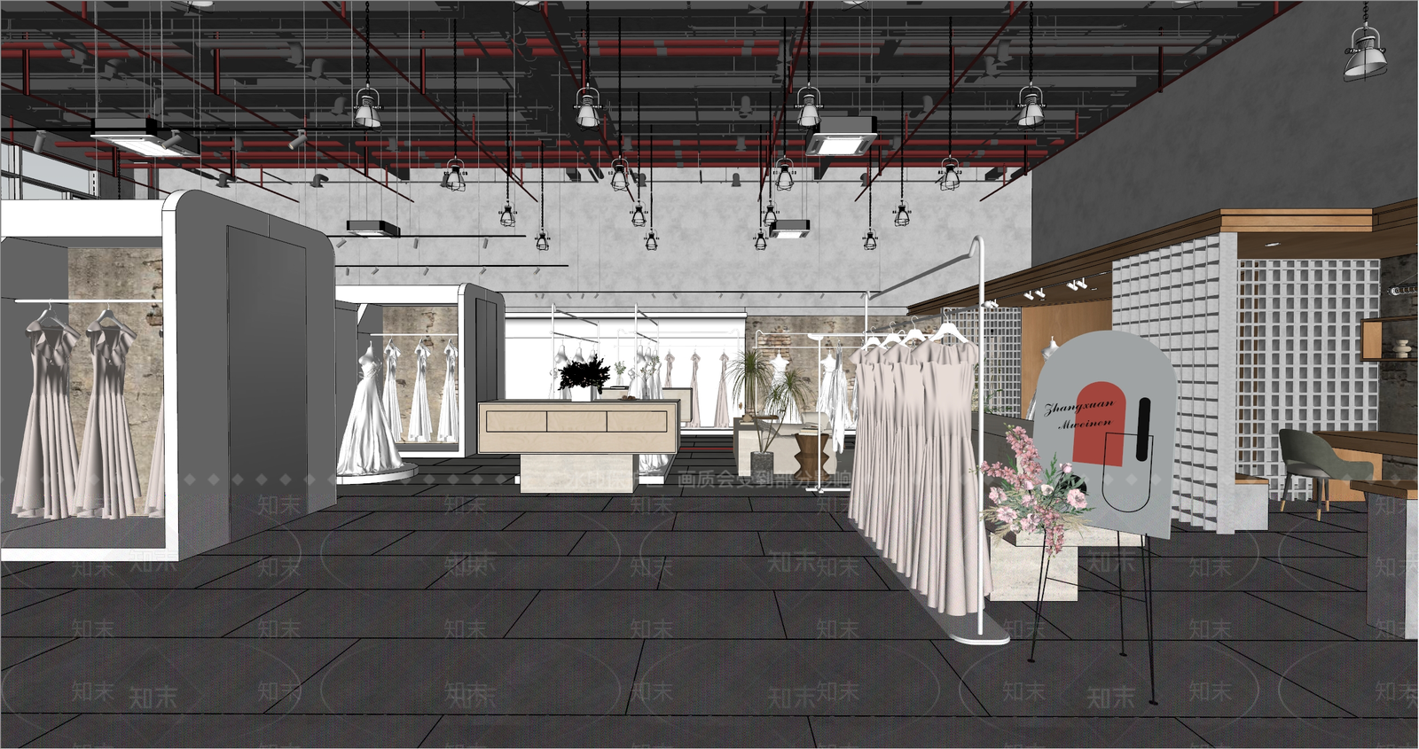 工业婚纱摄影店SU模型下载【ID:1181614516】