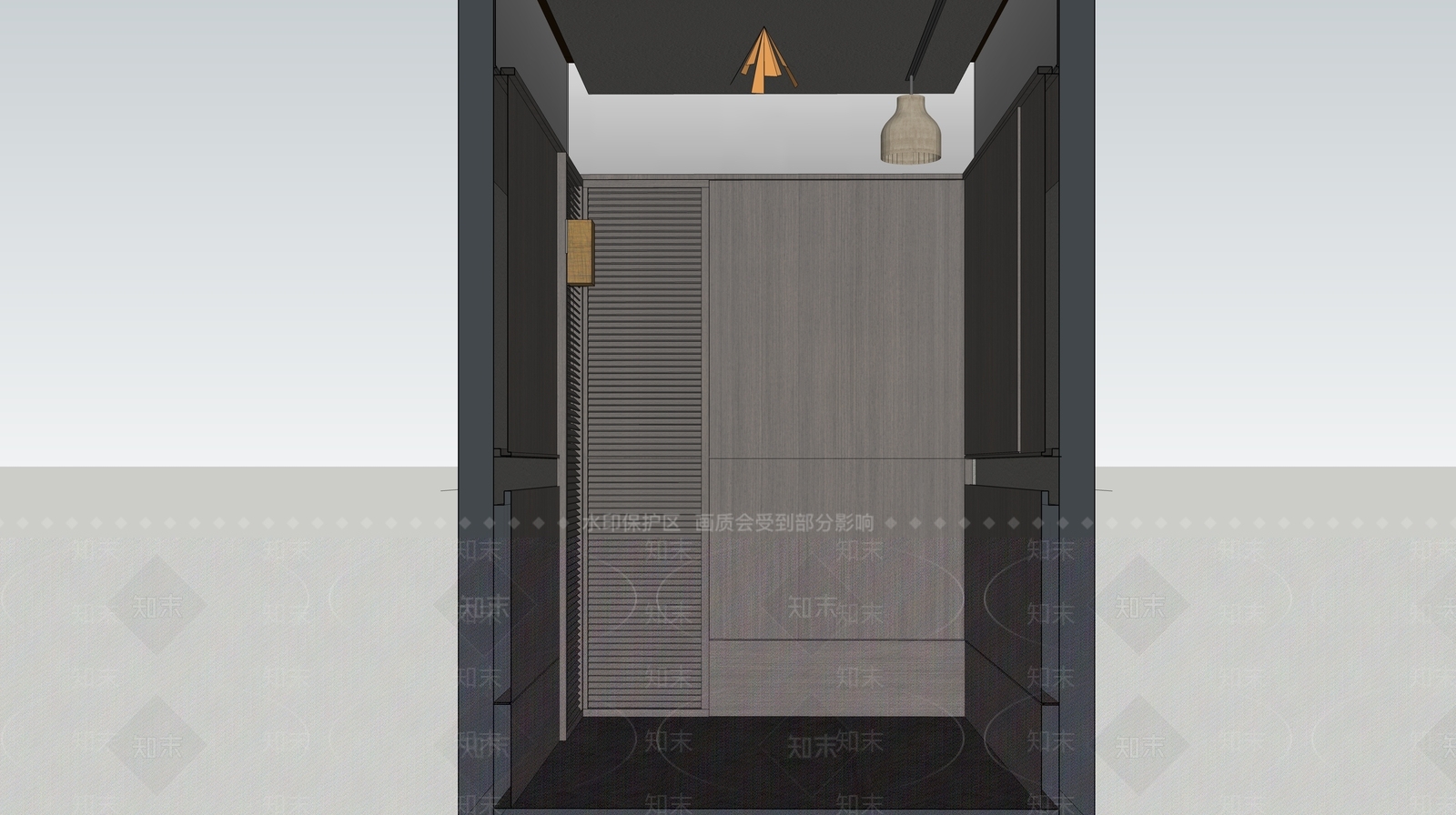 侘寂复古其他酒店空间SU模型下载【ID:1181611588】