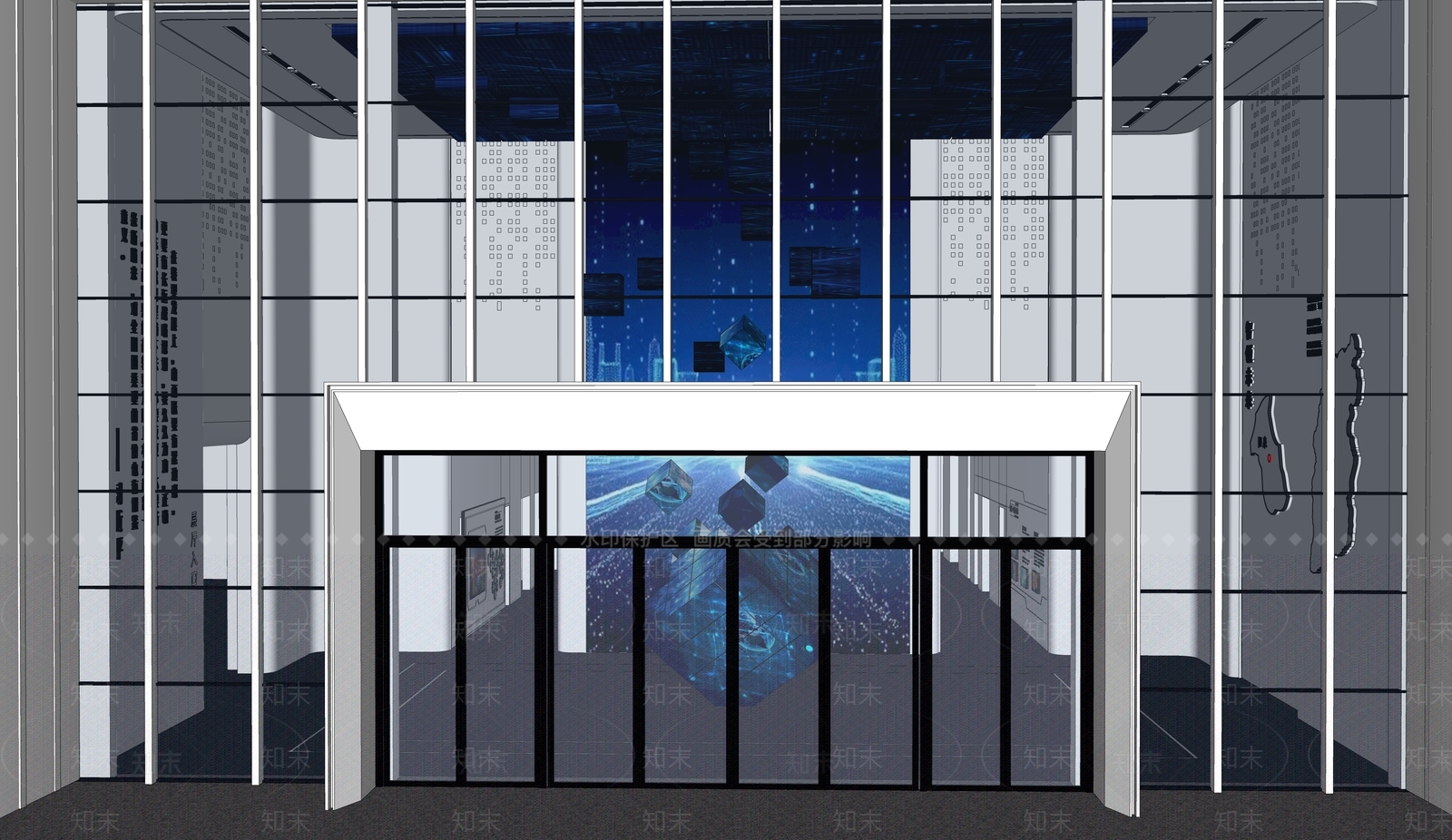 现代科技展厅SU模型下载【ID:1181612762】