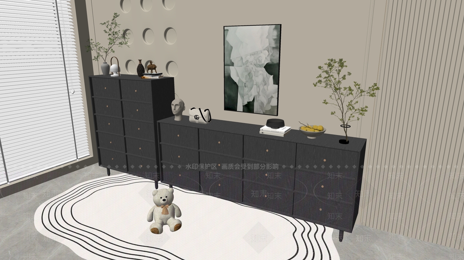 现代轻奢斗柜SU模型下载【ID:1181613356】