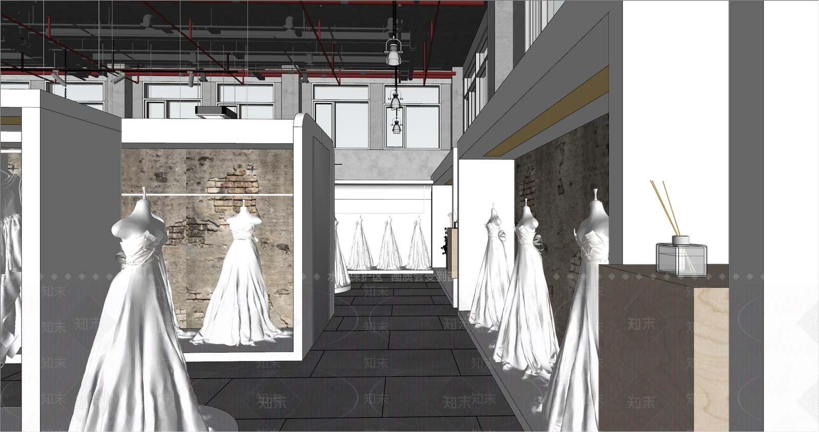 工业婚纱摄影店SU模型下载【ID:1181614516】