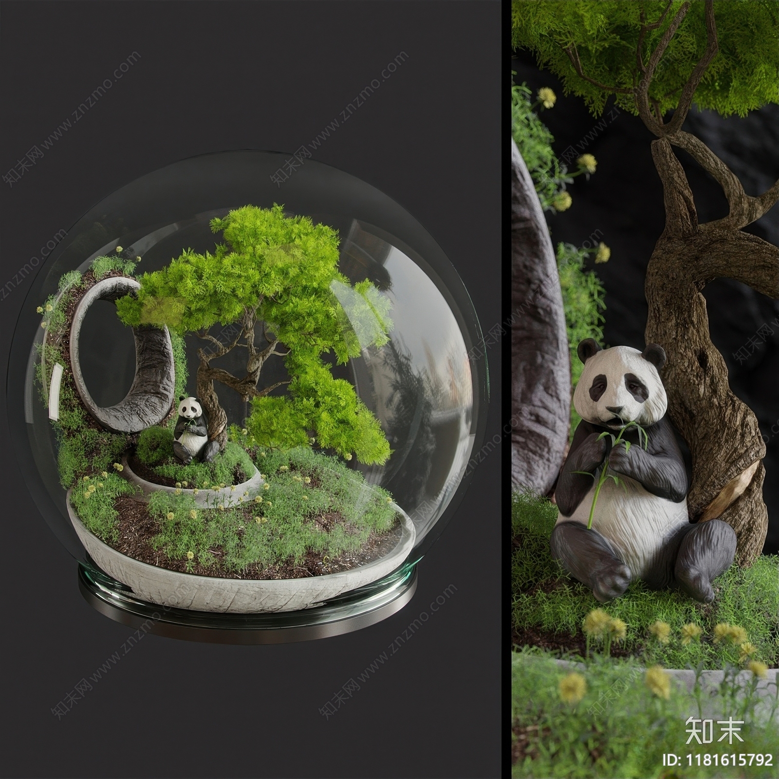 现代新中式花瓶3D模型下载【ID:1181615792】