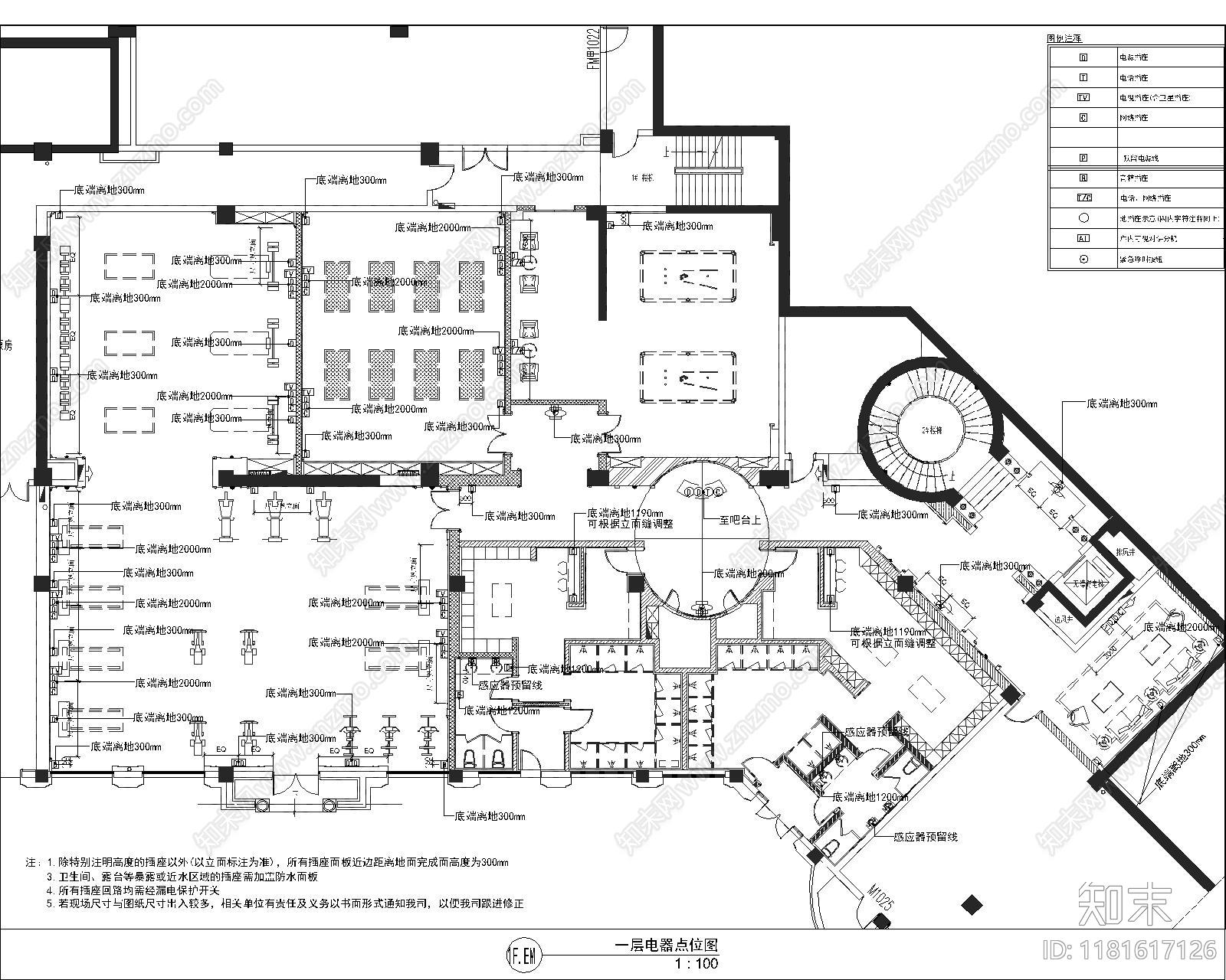 现代健身房cad施工图下载【ID:1181617126】