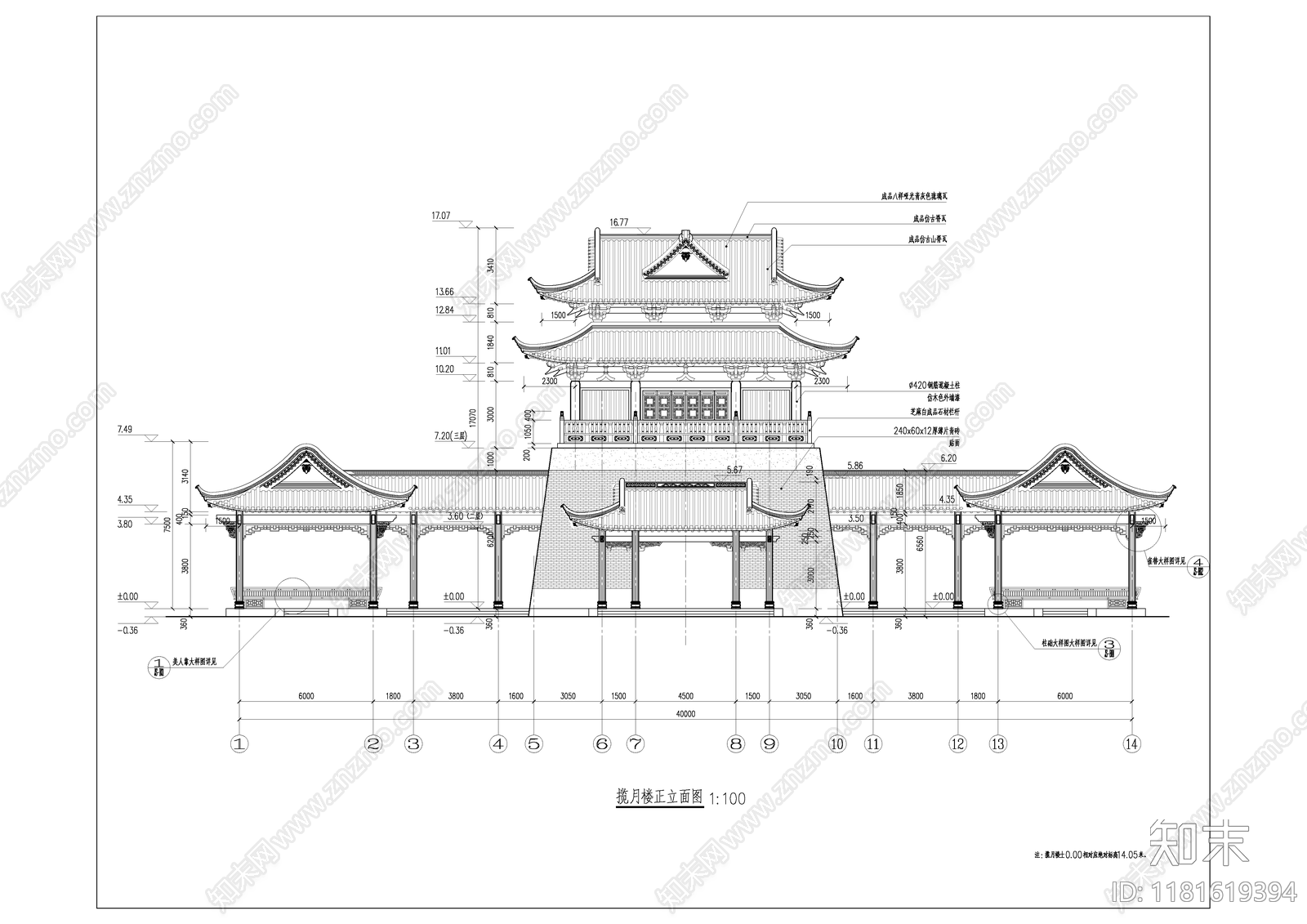 现代廊架cad施工图下载【ID:1181619394】