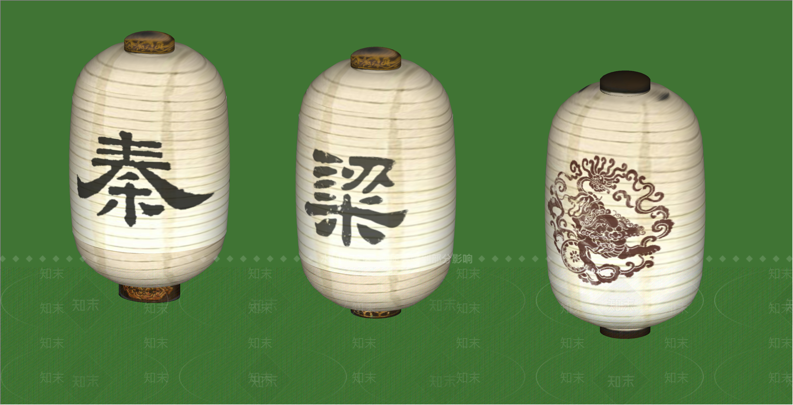 禅意日式挂件SU模型下载【ID:1181627474】