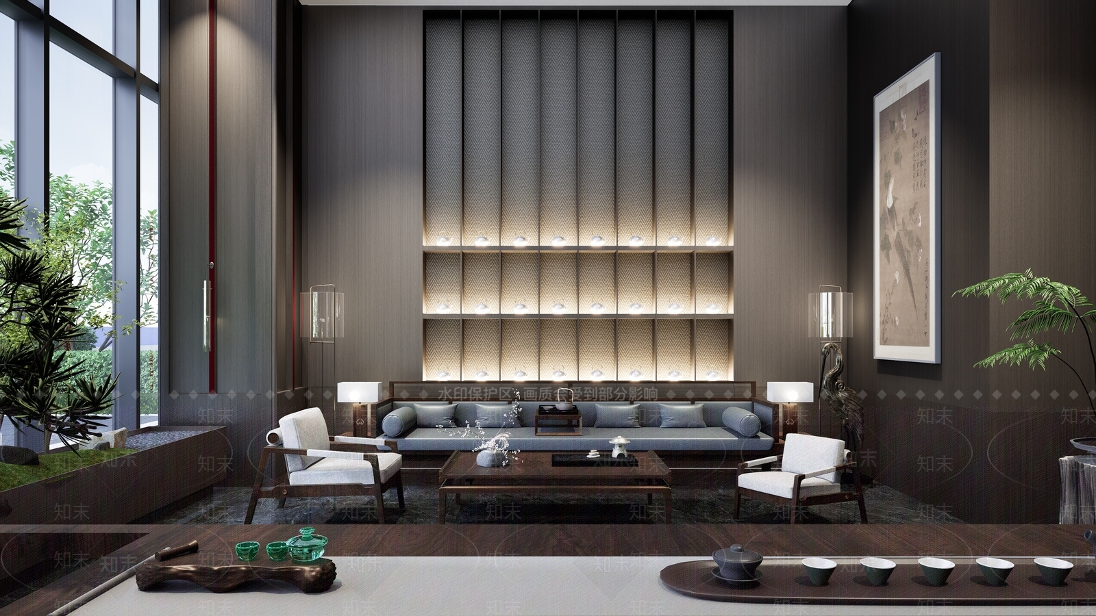 新中式现代包厢SU模型下载【ID:1181631223】