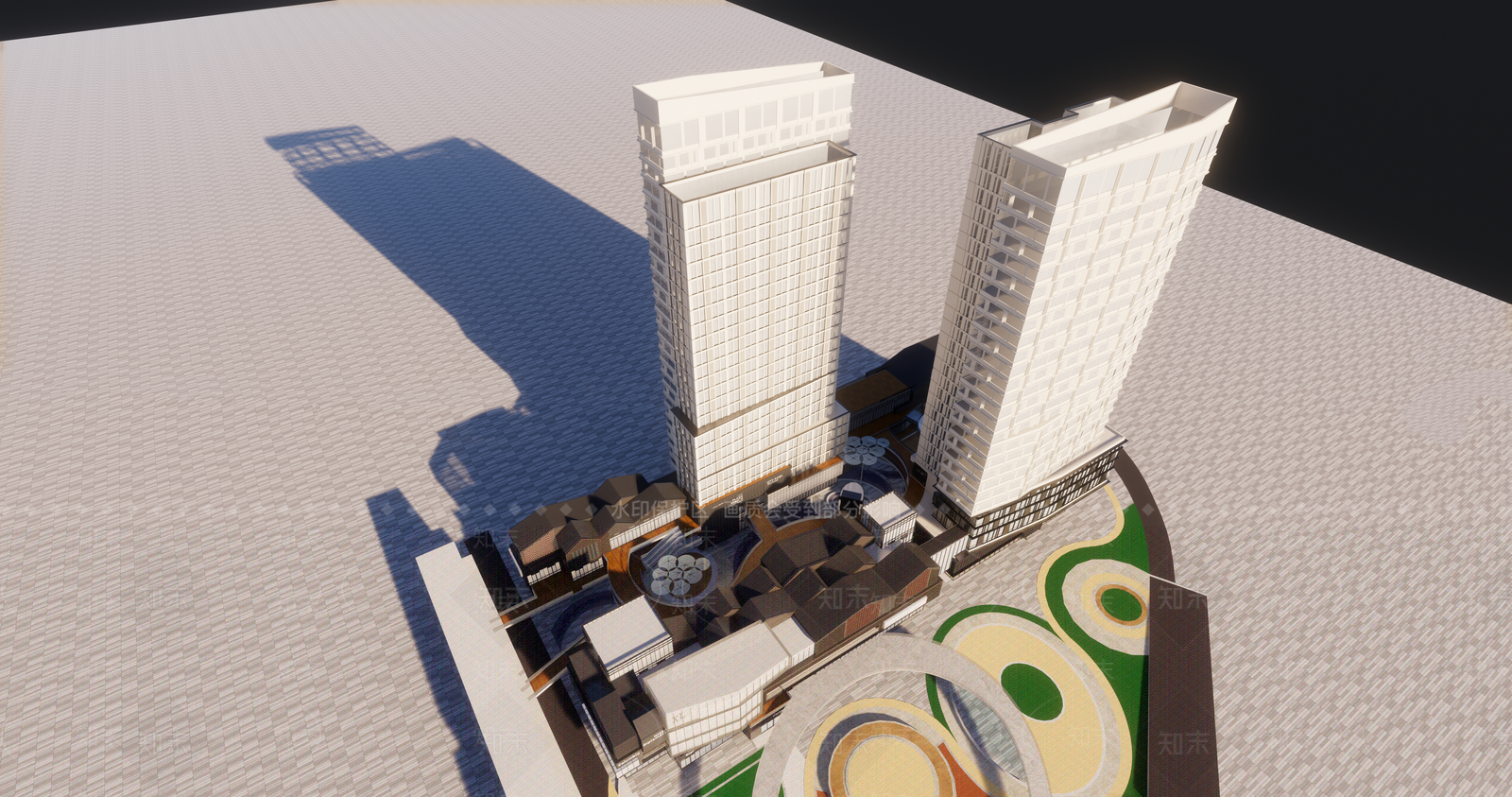 现代商场建筑SU模型下载【ID:1181635293】