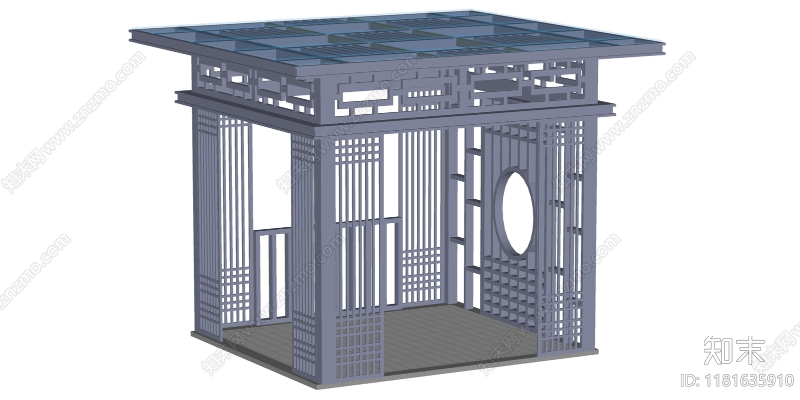 现代新中式亭子SU模型下载【ID:1181635910】