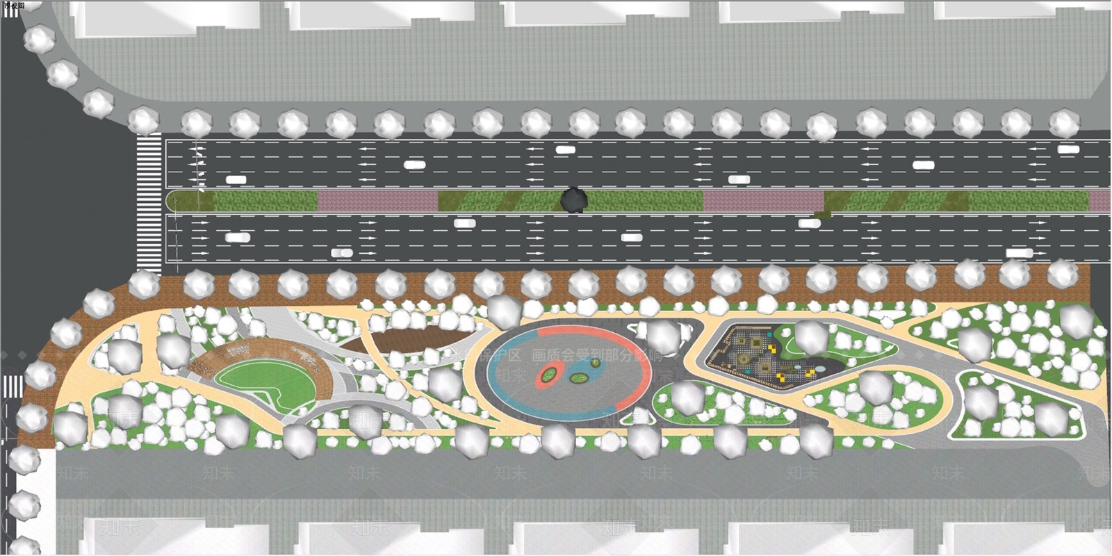 现代简约口袋公园SU模型下载【ID:1181638056】