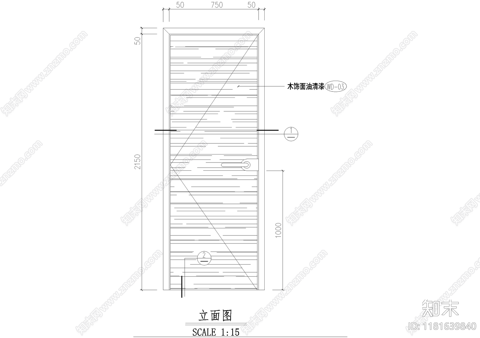 门节点cad施工图下载【ID:1181639840】