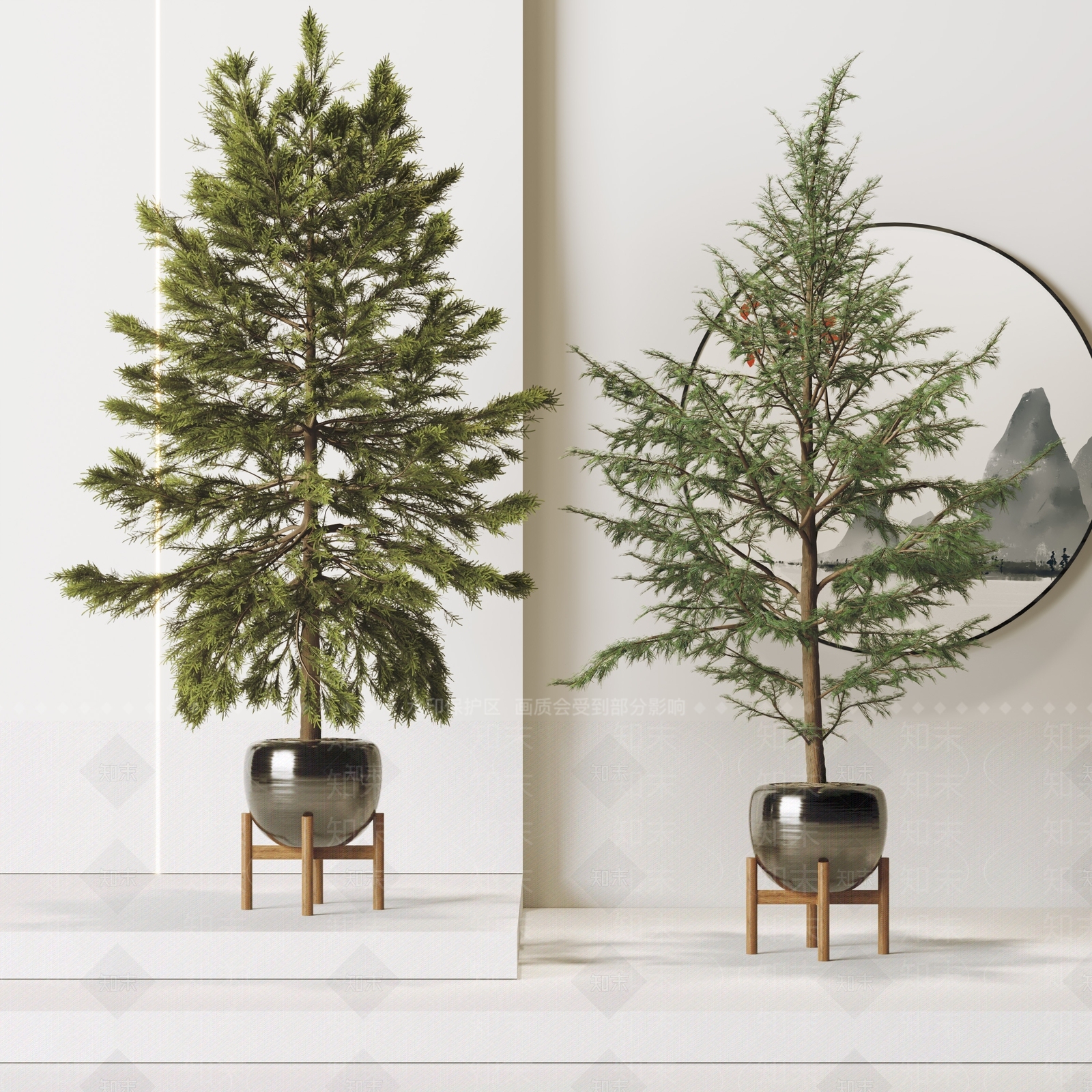 新中式松树盆栽3D模型下载【ID:1181639872】