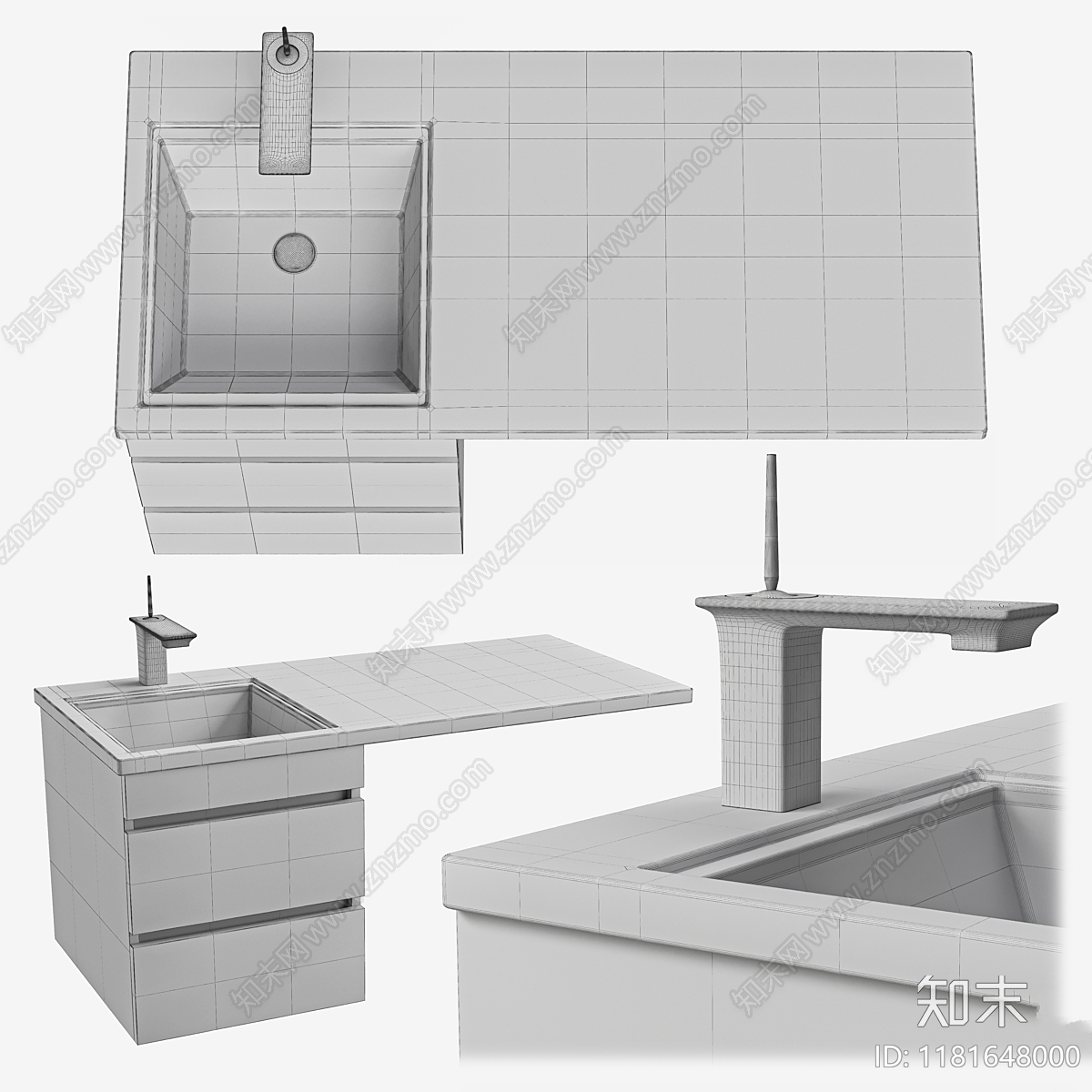 洗手台3D模型下载【ID:1181648000】