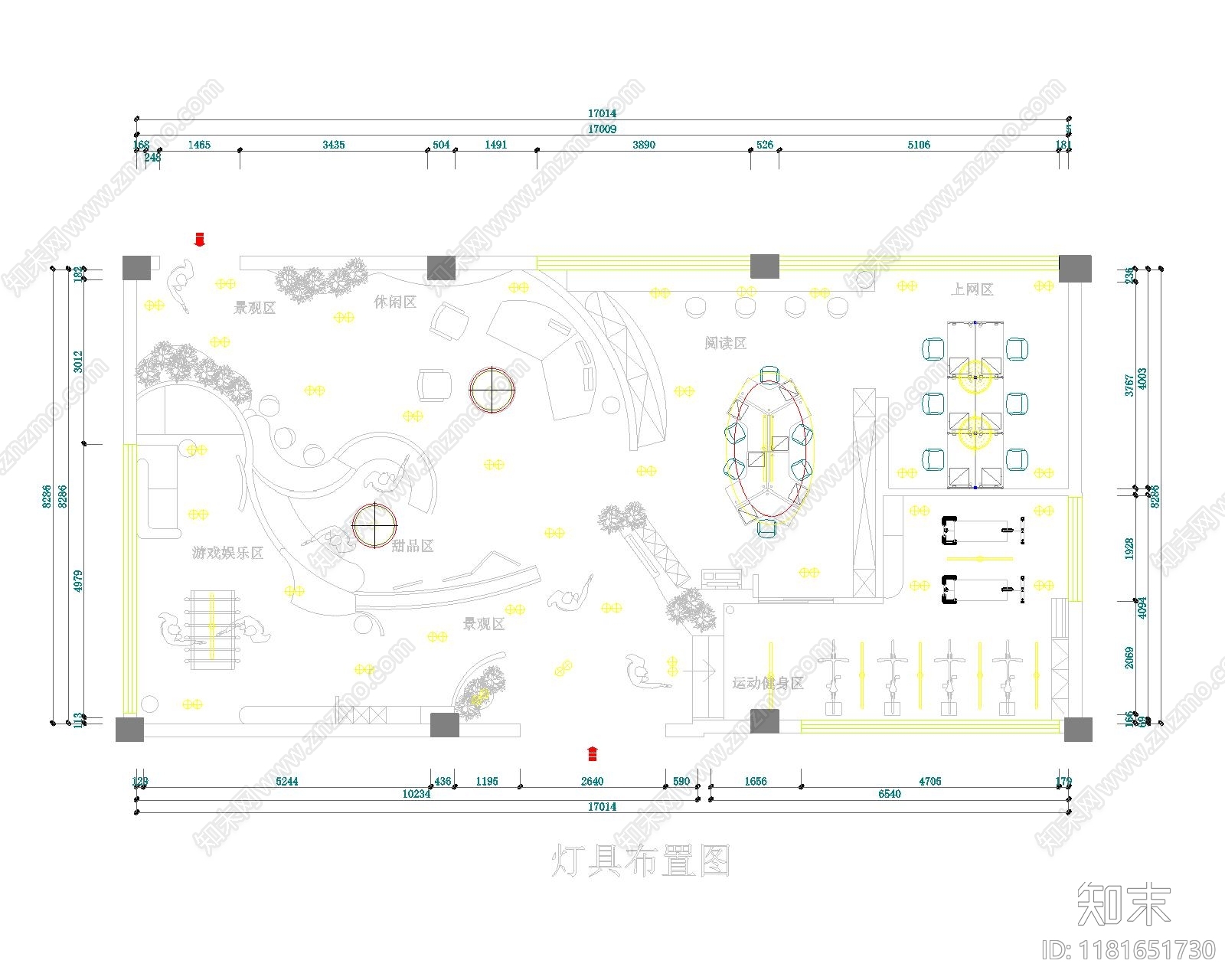 现代活动中心cad施工图下载【ID:1181651730】