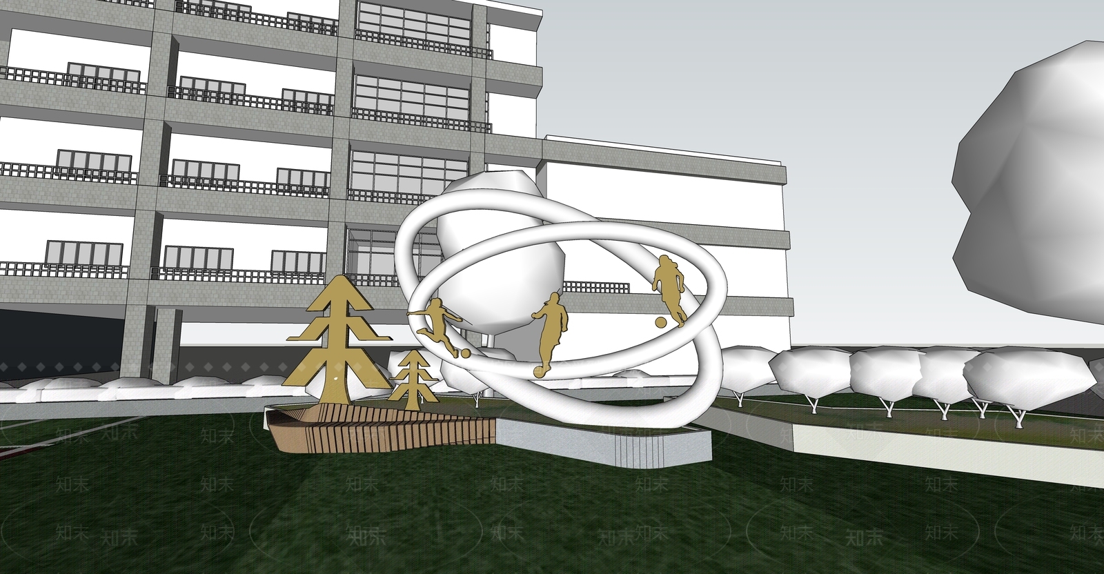 现代其他学校空间SU模型下载【ID:1181652194】