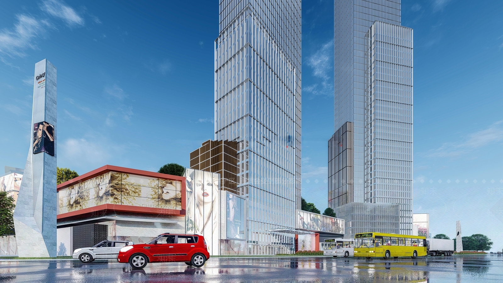 现代商场建筑SU模型下载【ID:1181652528】