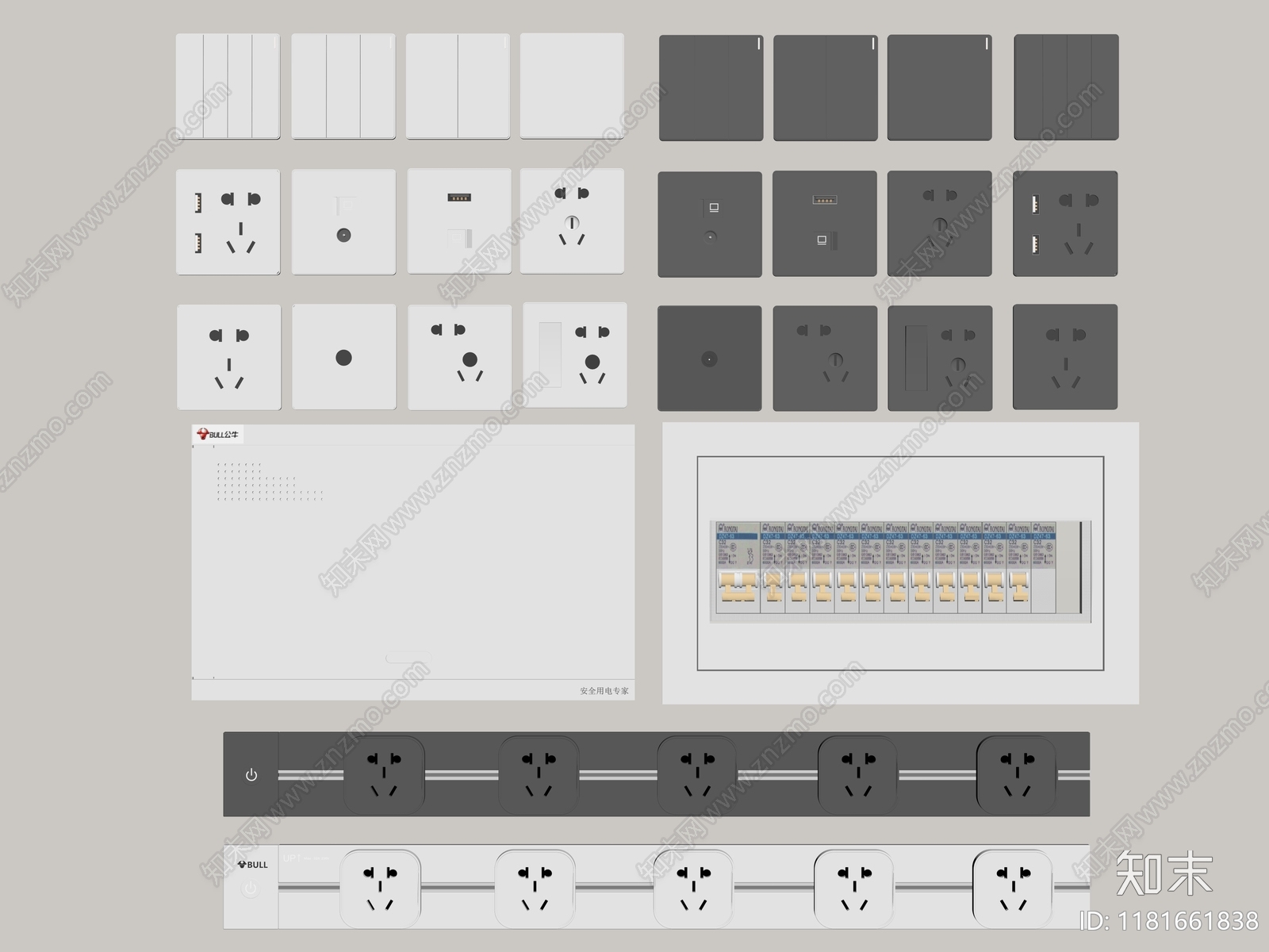 开关插座SU模型下载【ID:1181661838】