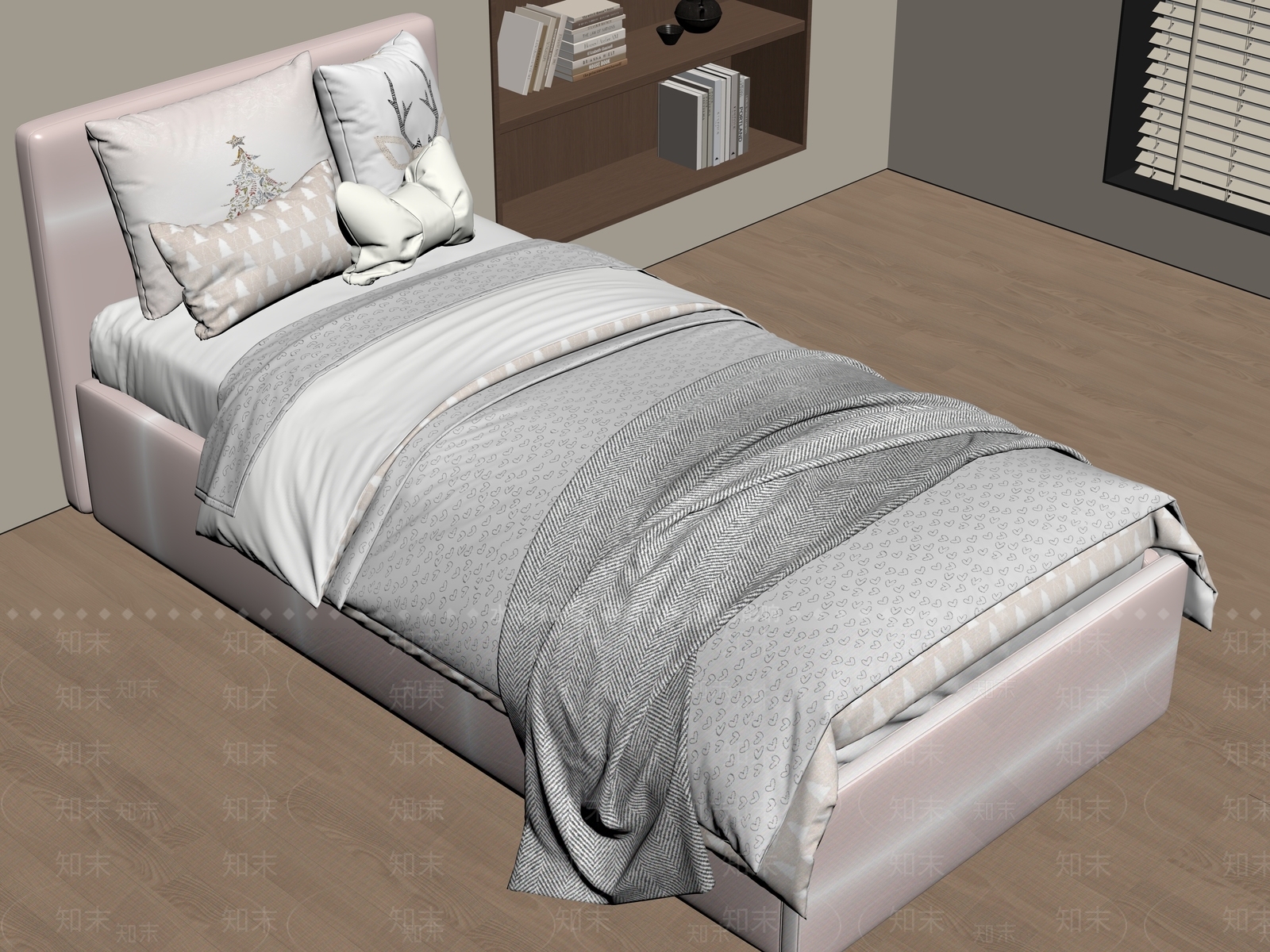 单人床SU模型下载【ID:1181662740】
