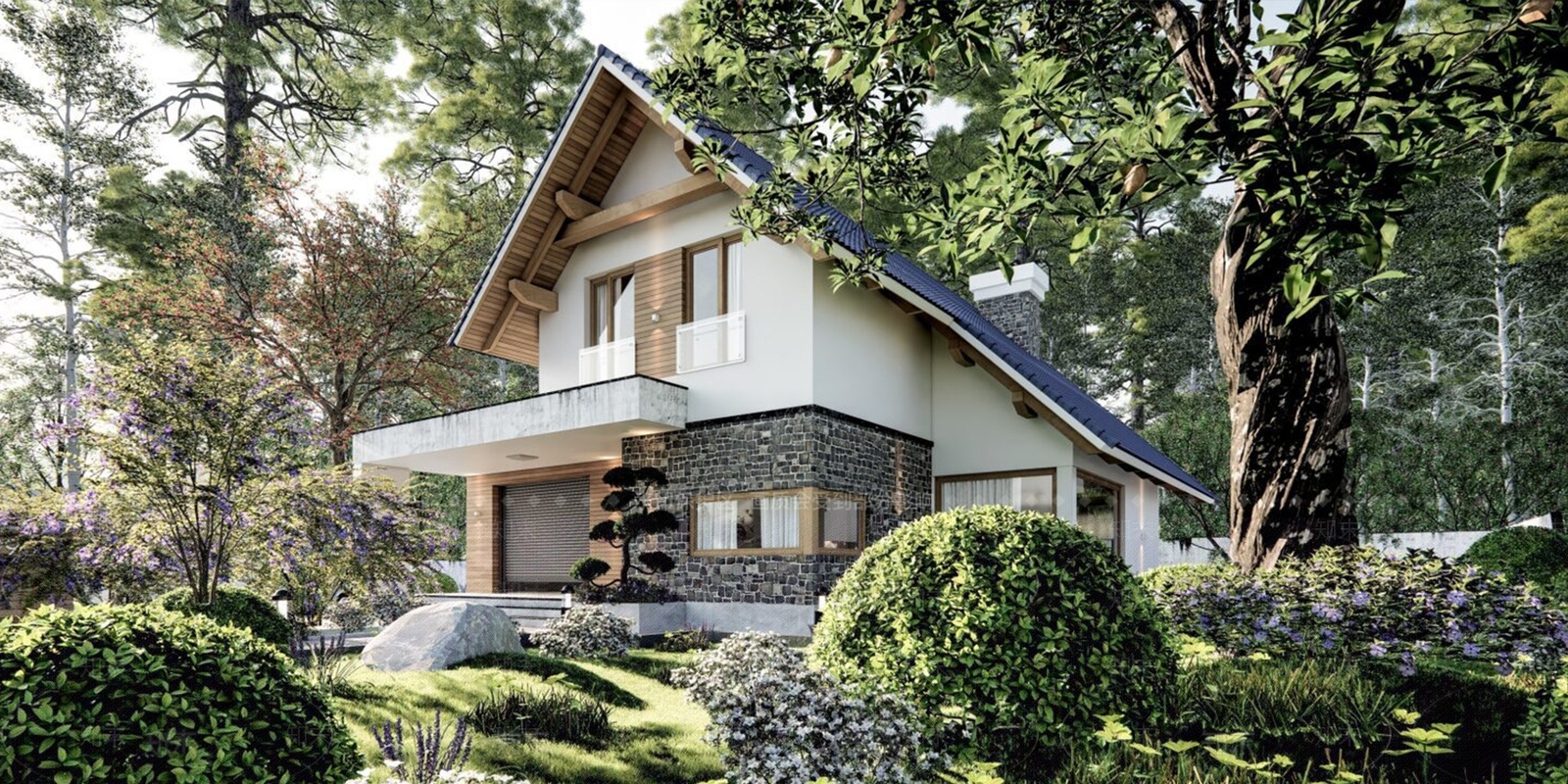 美式北欧乡村民房SU模型下载【ID:1181664811】