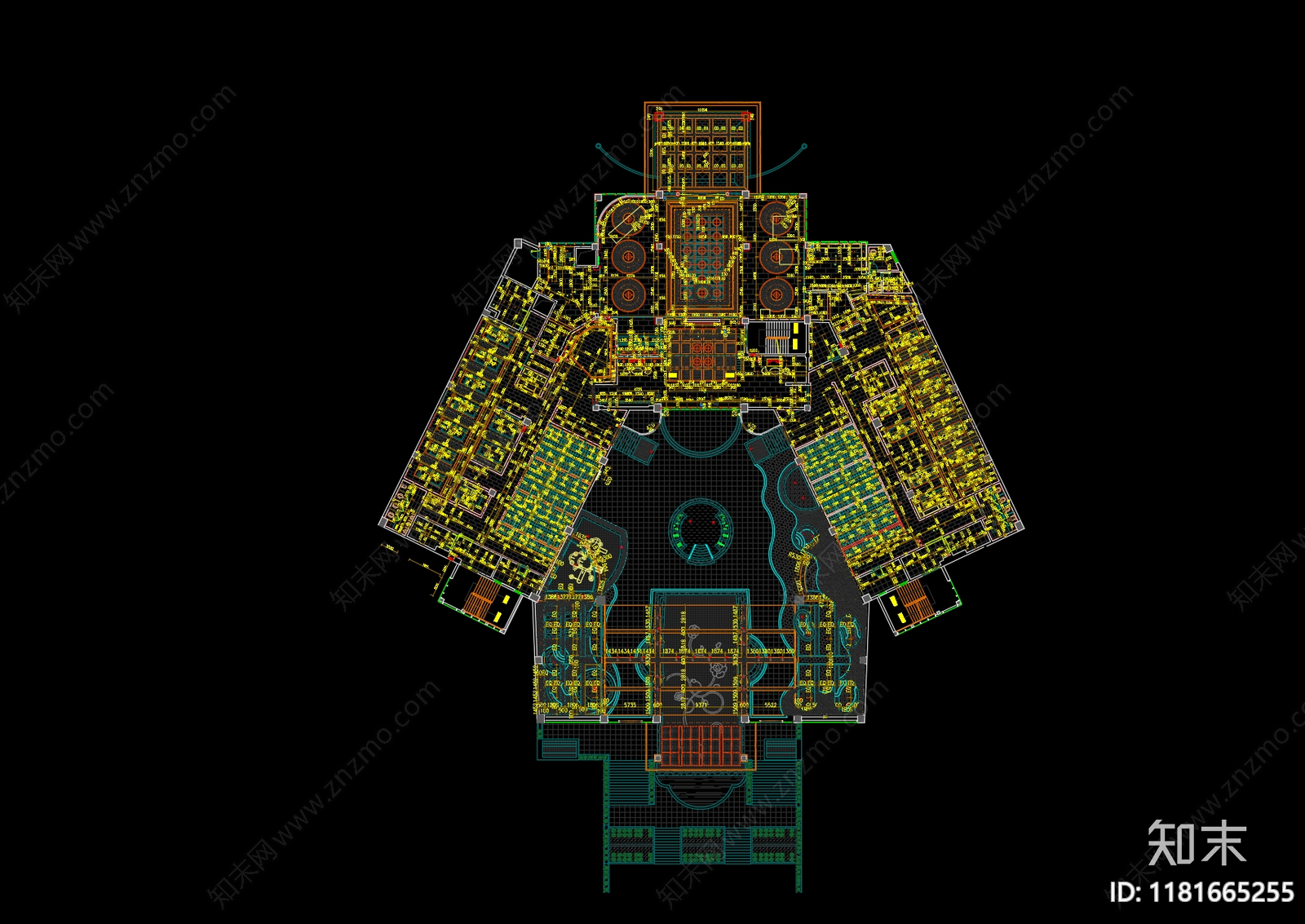 现代新中式其他工装空间cad施工图下载【ID:1181665255】