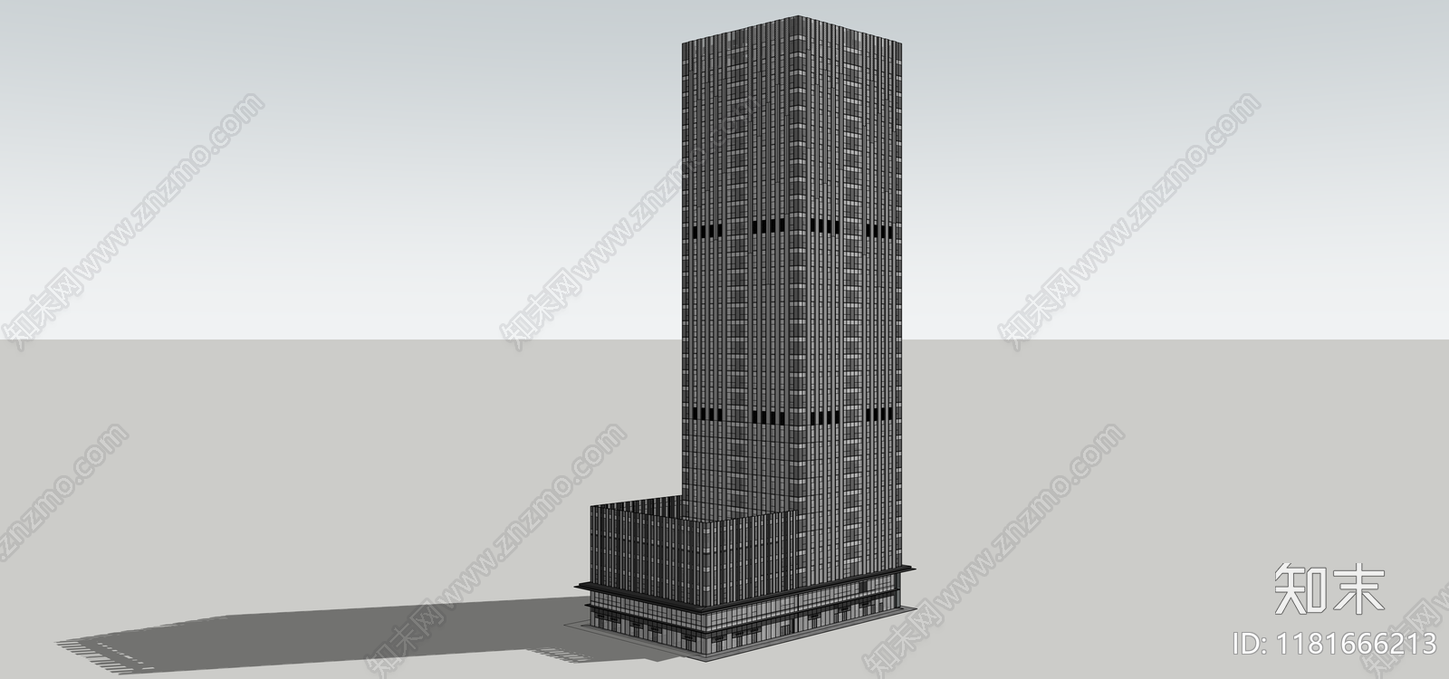 现代办公楼SU模型下载【ID:1181666213】