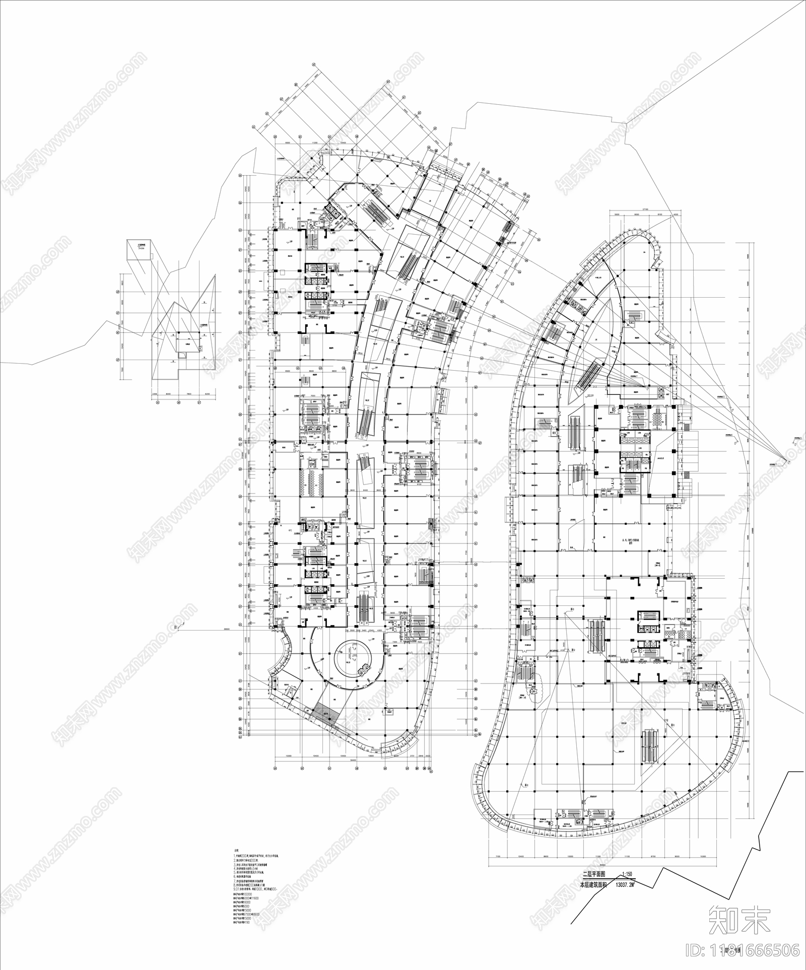 现代商业综合体cad施工图下载【ID:1181666506】