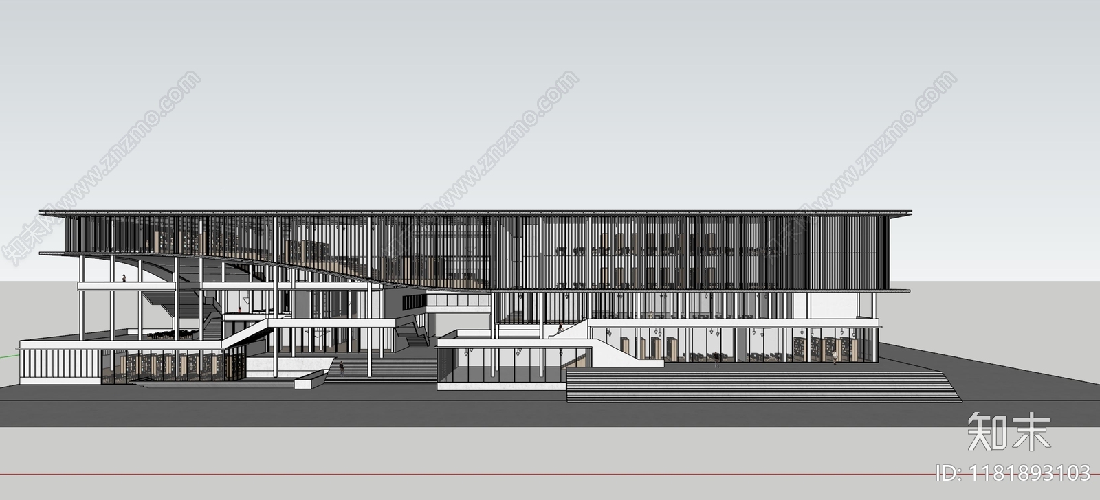 现代简约美术馆建筑施工图下载【ID:1181893103】