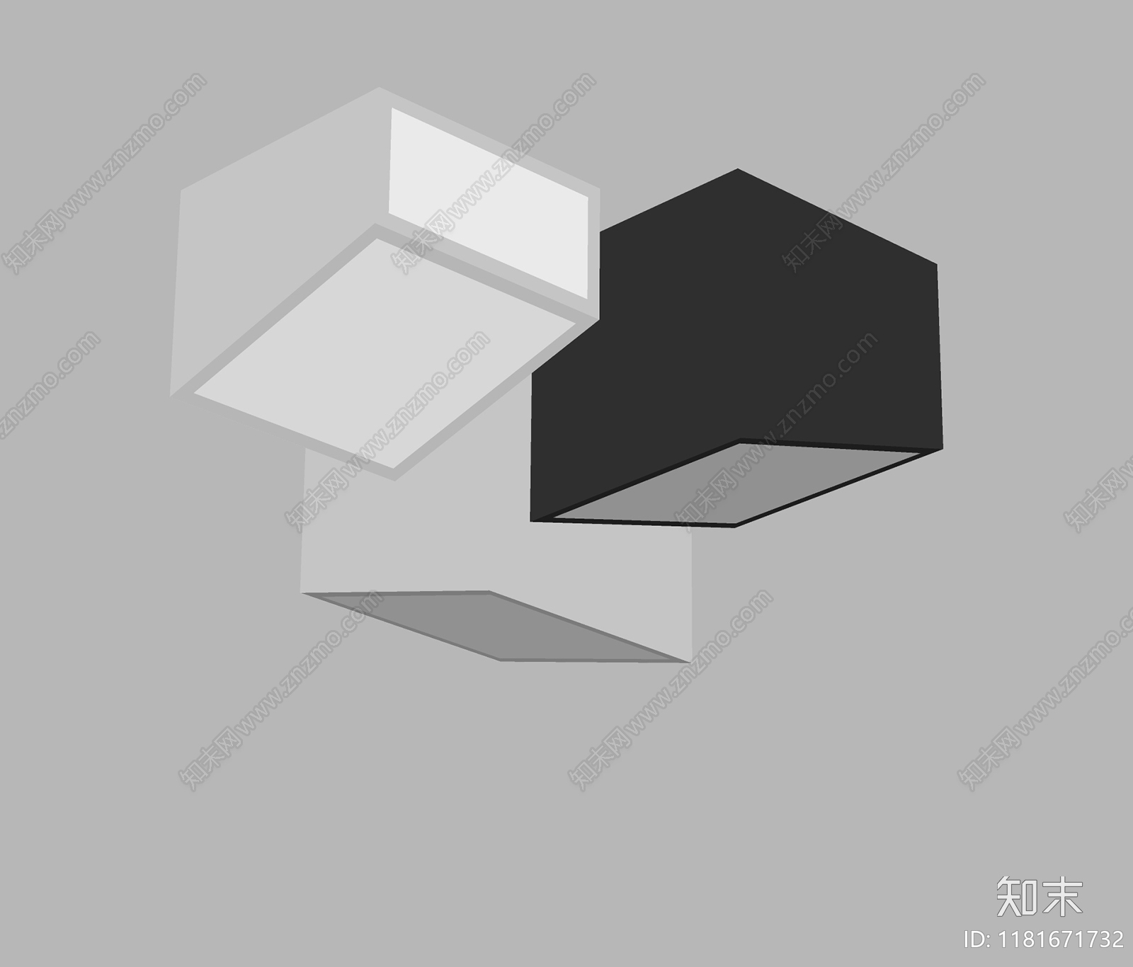 现代吸顶灯SU模型下载【ID:1181671732】