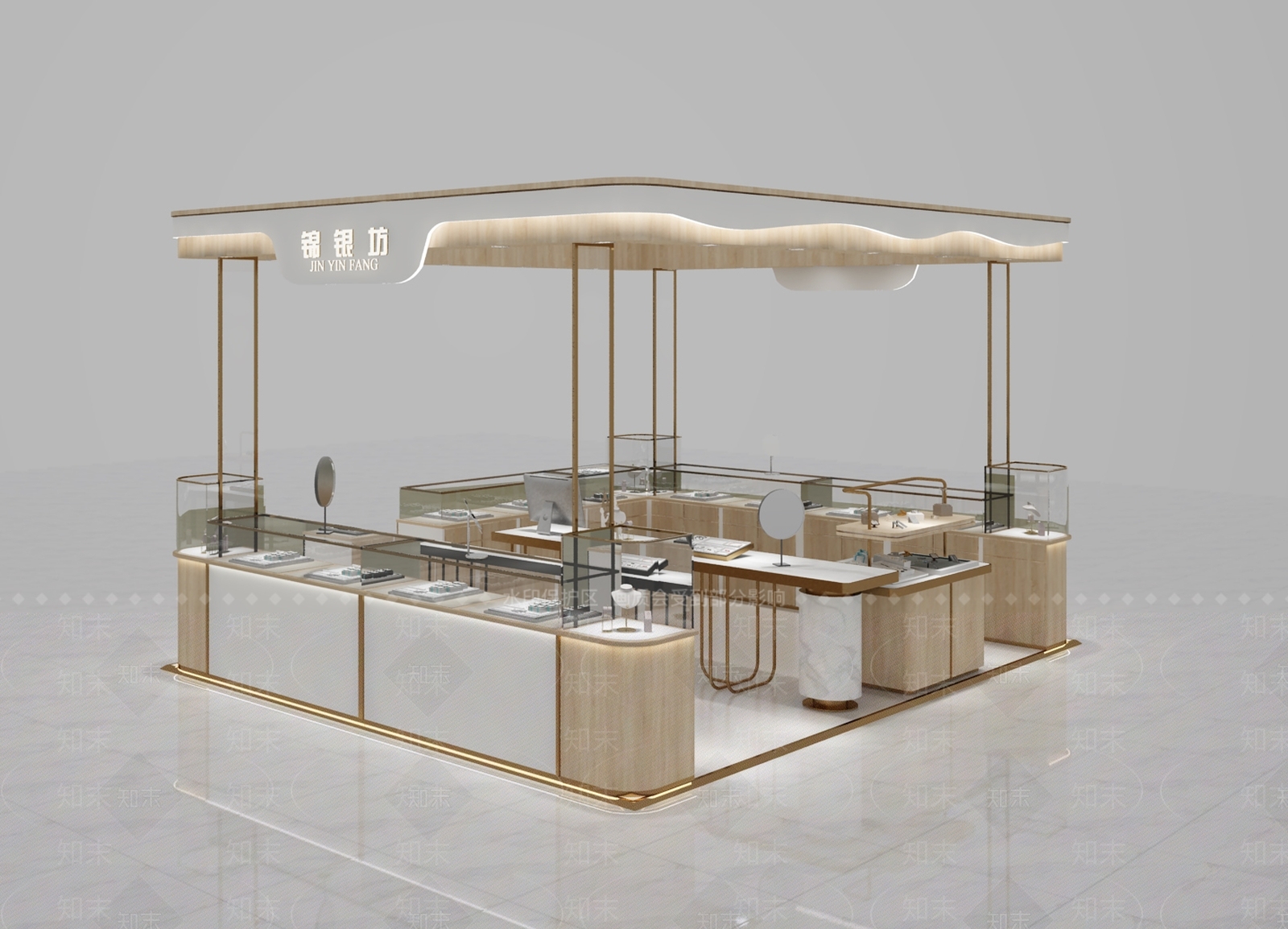 新中式珠宝店3D模型下载【ID:1181673867】