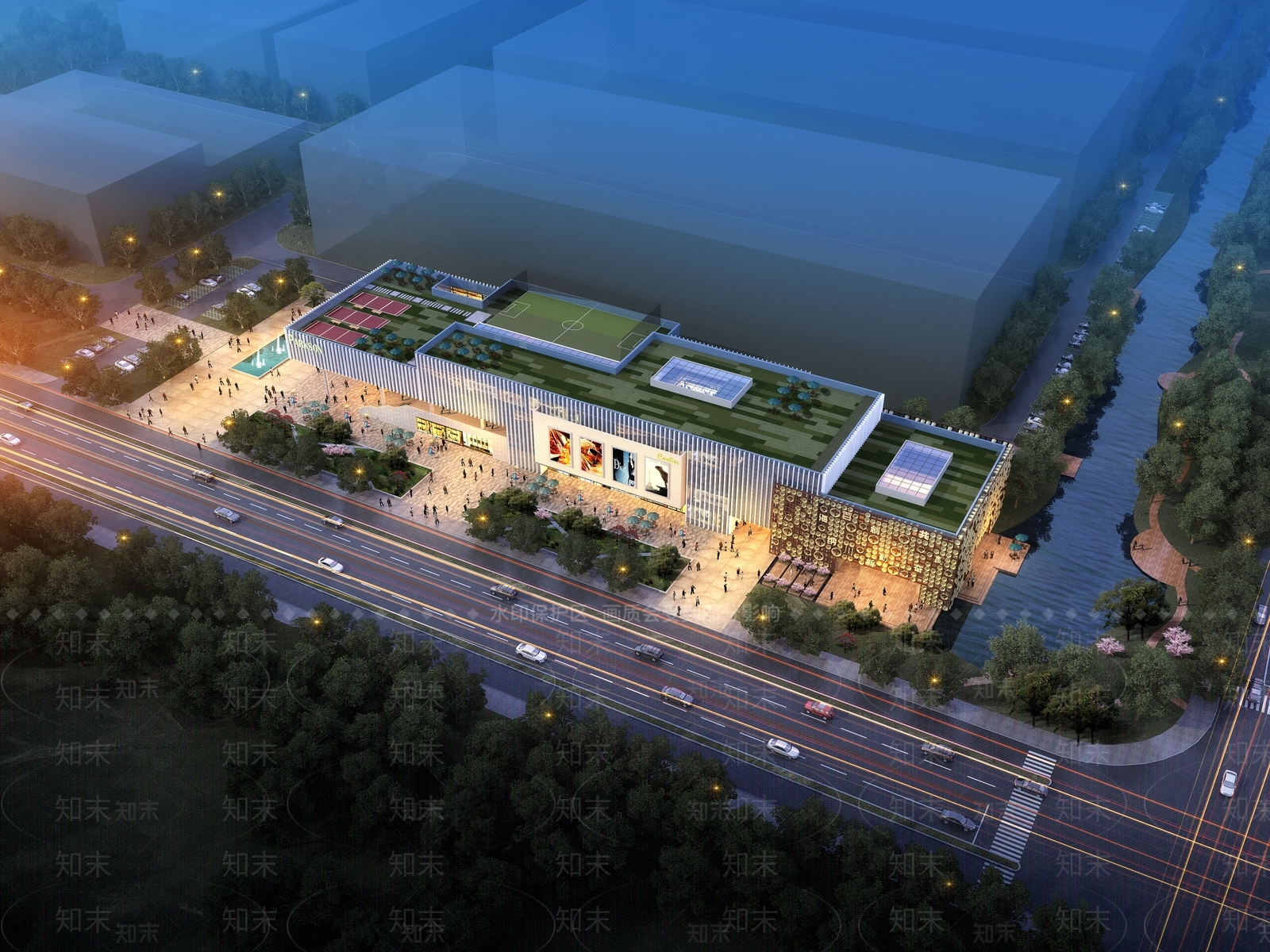 现代商业街3D模型下载【ID:1181682148】