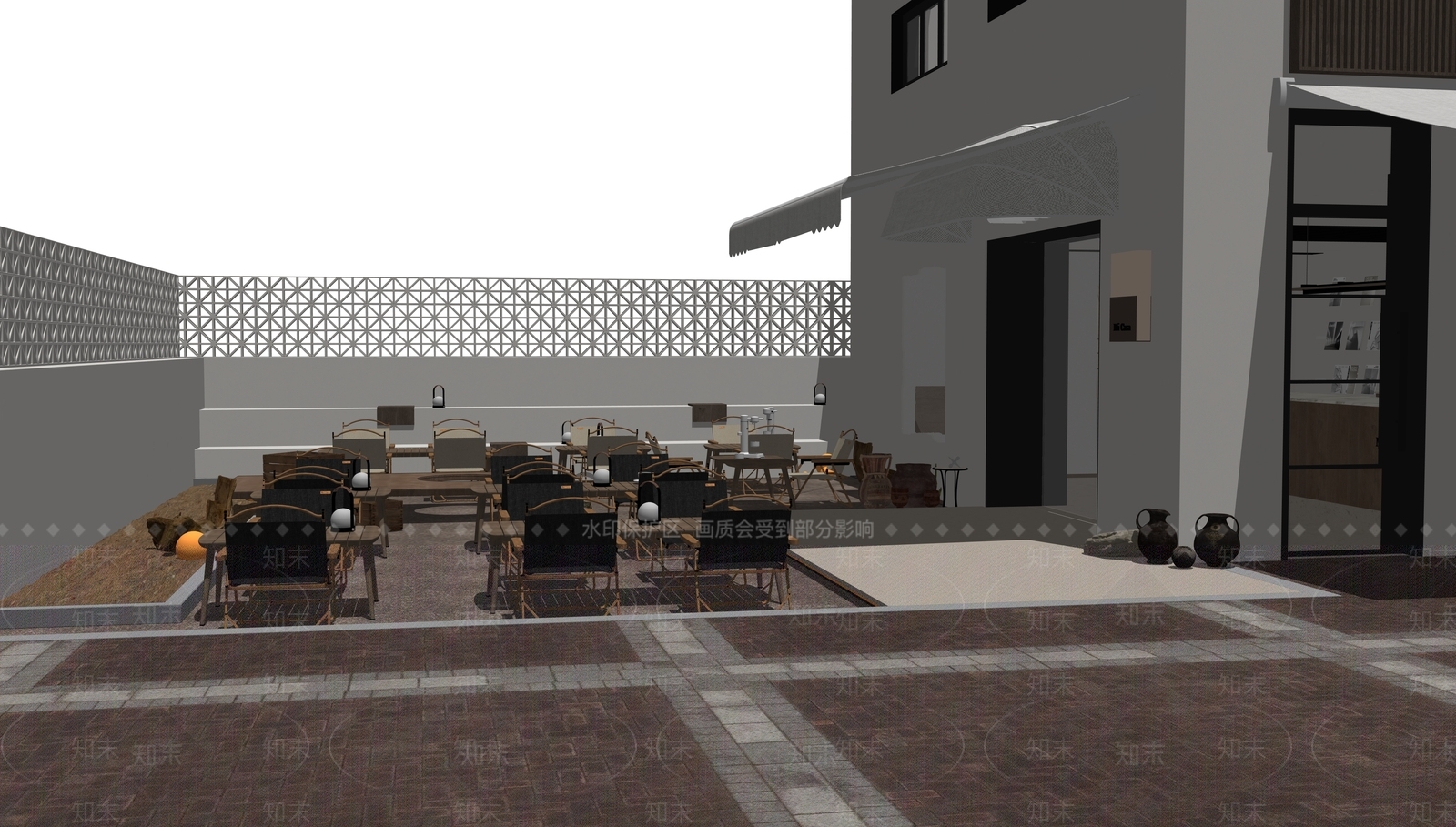 现代餐饮建筑SU模型下载【ID:1181684344】