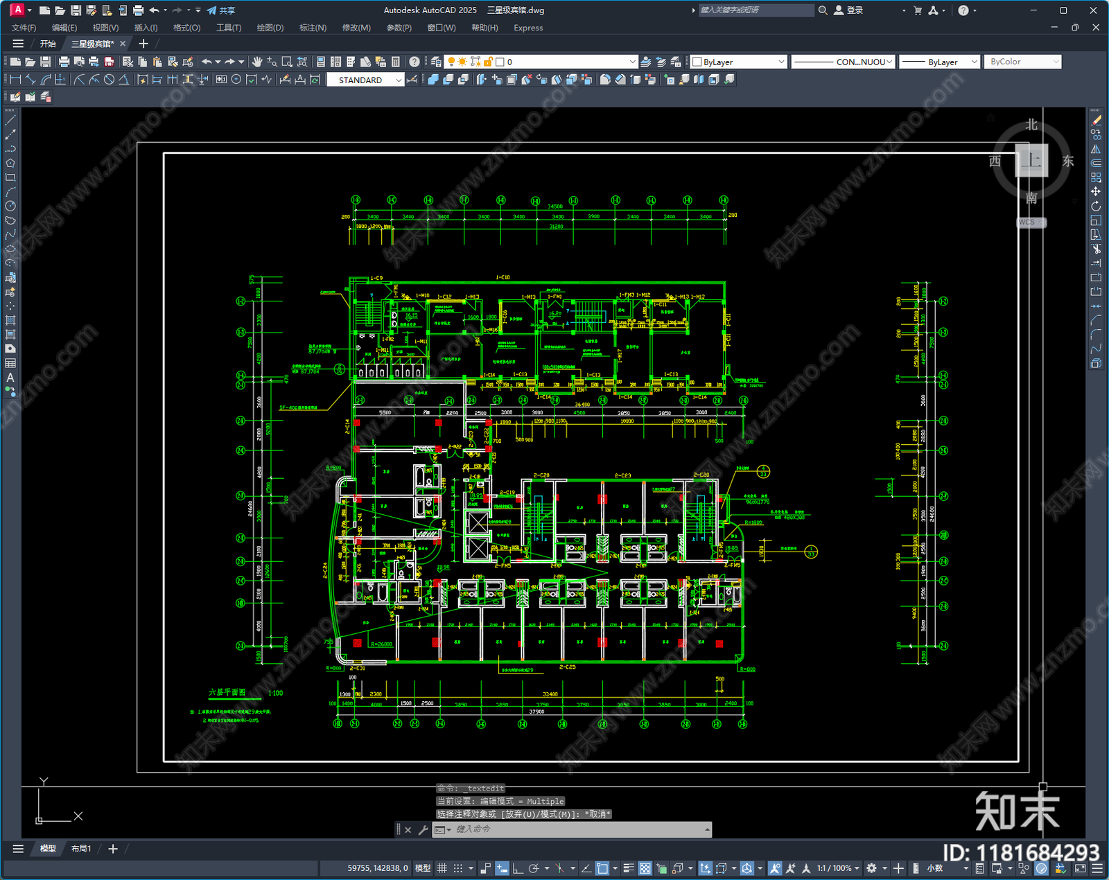 现代中式酒店建筑施工图下载【ID:1181684293】