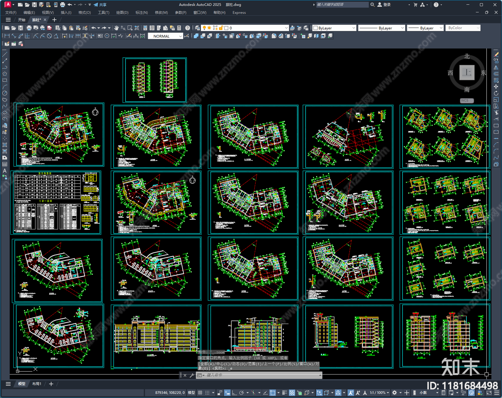 现代中式酒店建筑施工图下载【ID:1181684498】