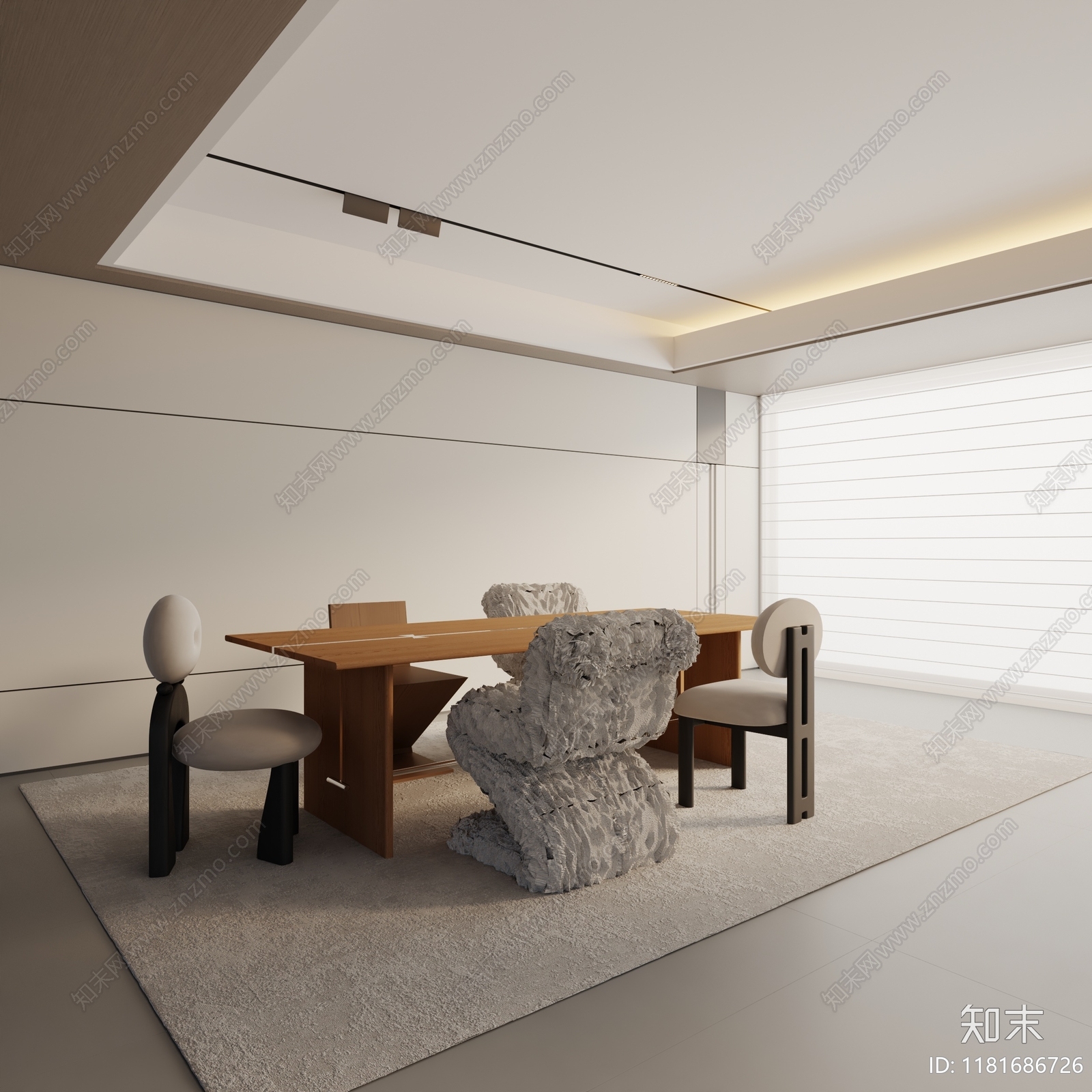 现代餐桌3D模型下载【ID:1181686726】