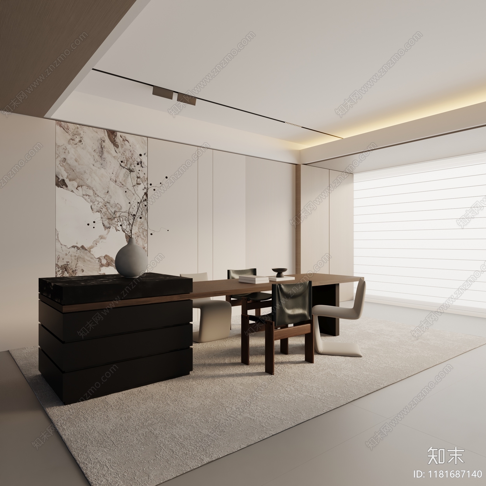 现代餐桌3D模型下载【ID:1181687140】