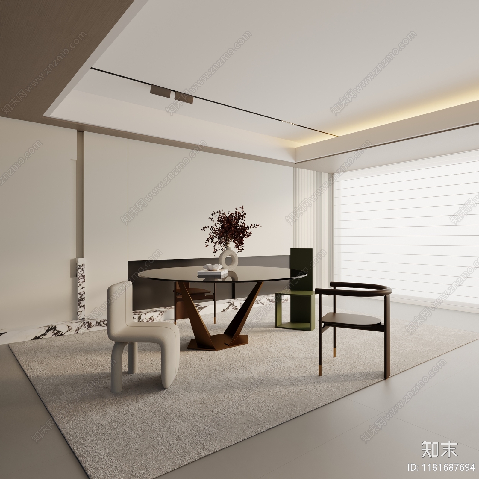 现代餐桌3D模型下载【ID:1181687694】