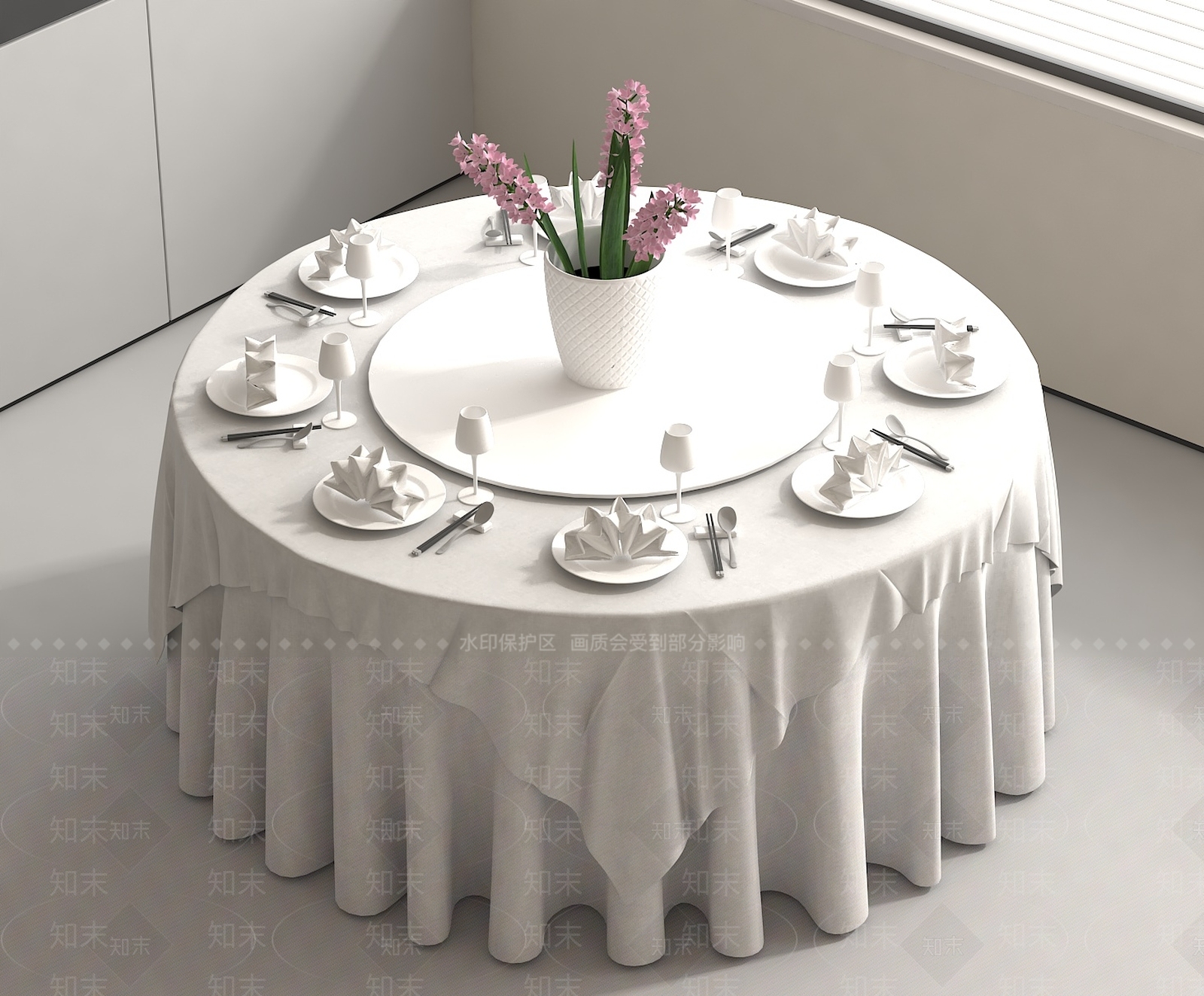 现代欧式餐桌SU模型下载【ID:1181691071】