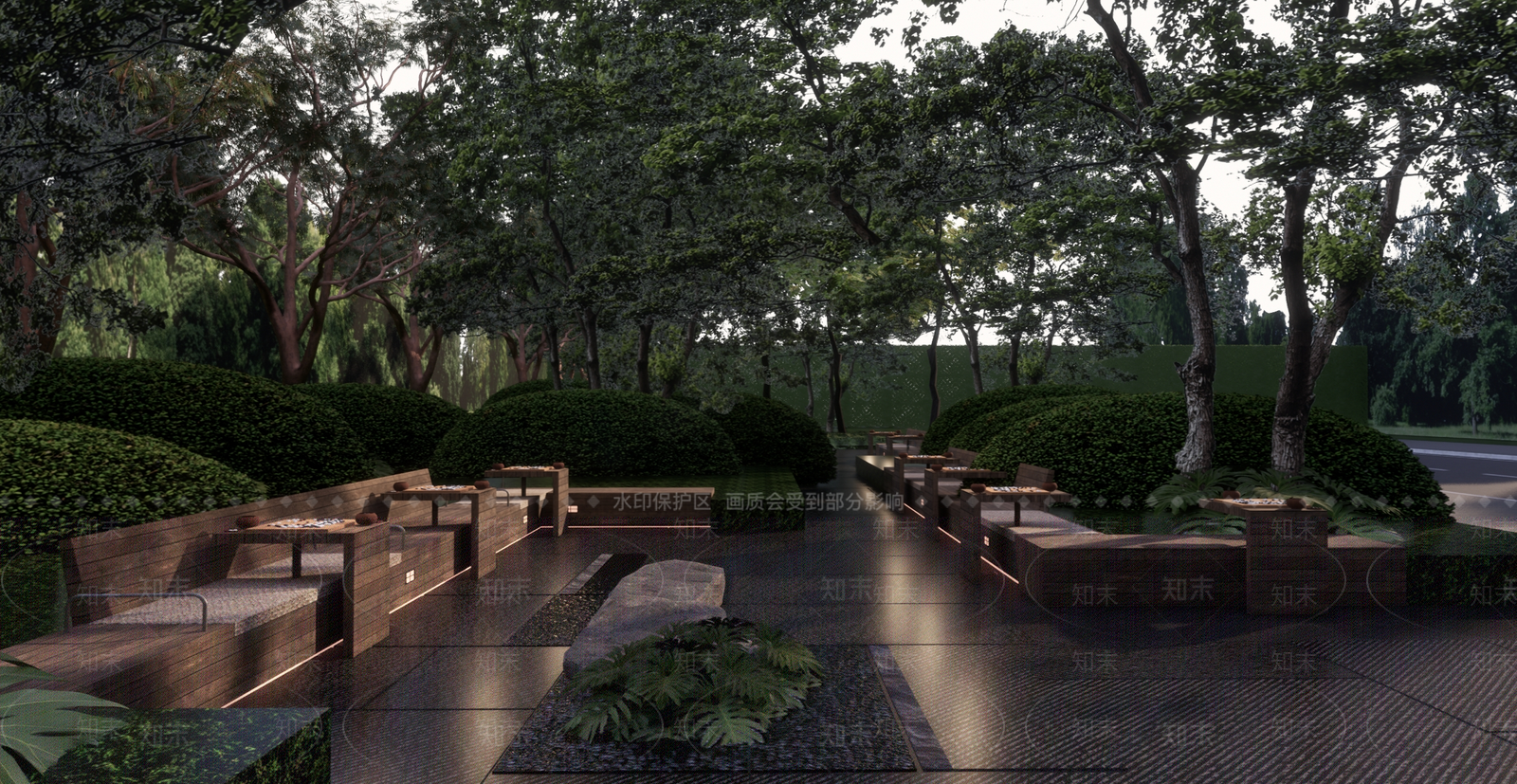 现代新中式景观座椅SU模型下载【ID:1181696728】