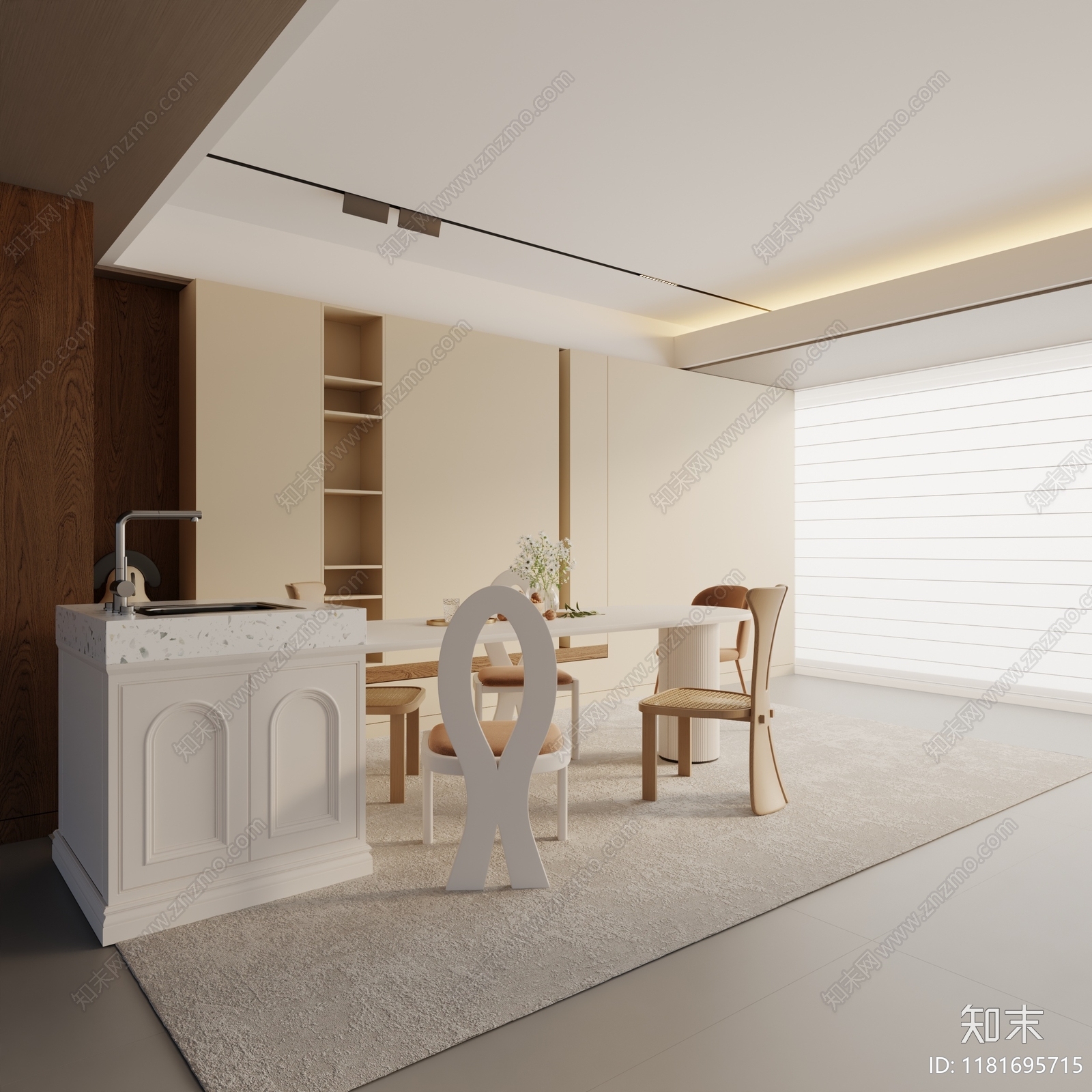 现代餐桌3D模型下载【ID:1181695715】