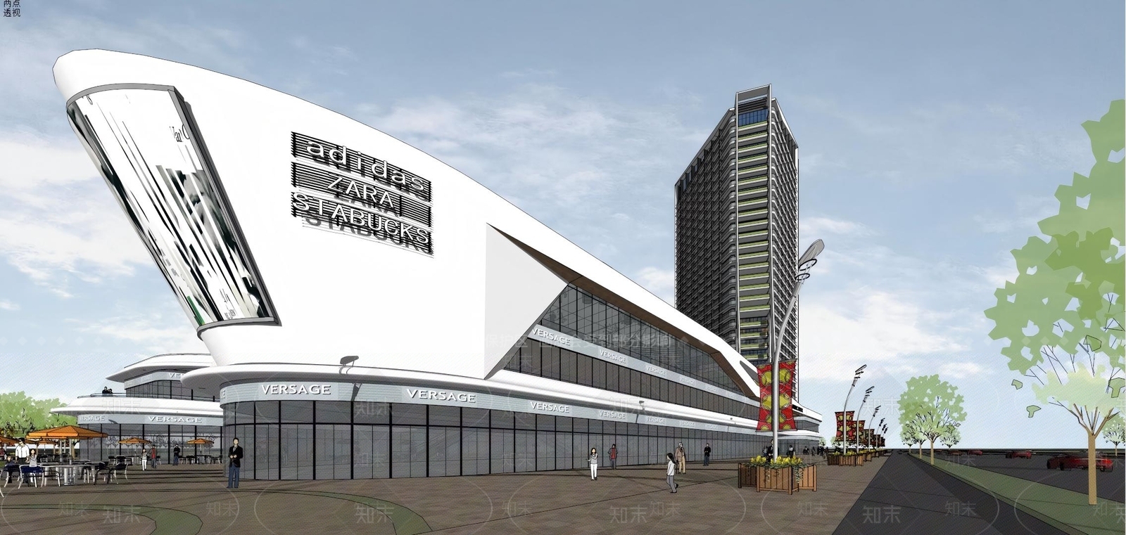现代商场建筑SU模型下载【ID:1181698953】