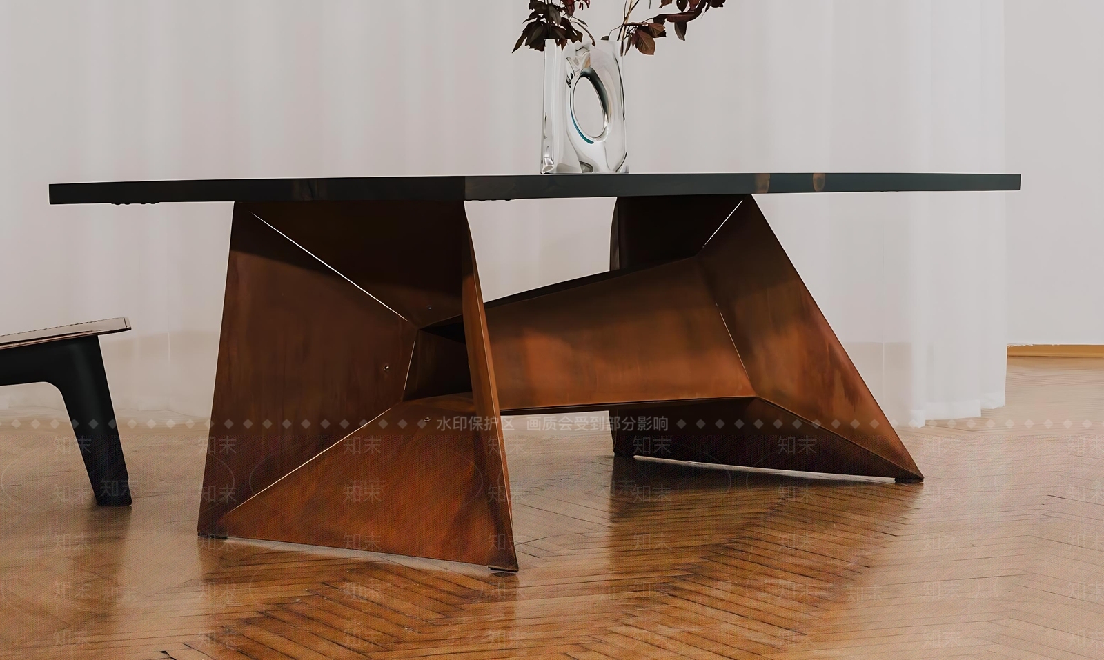 现代复古餐桌SU模型下载【ID:1181700104】