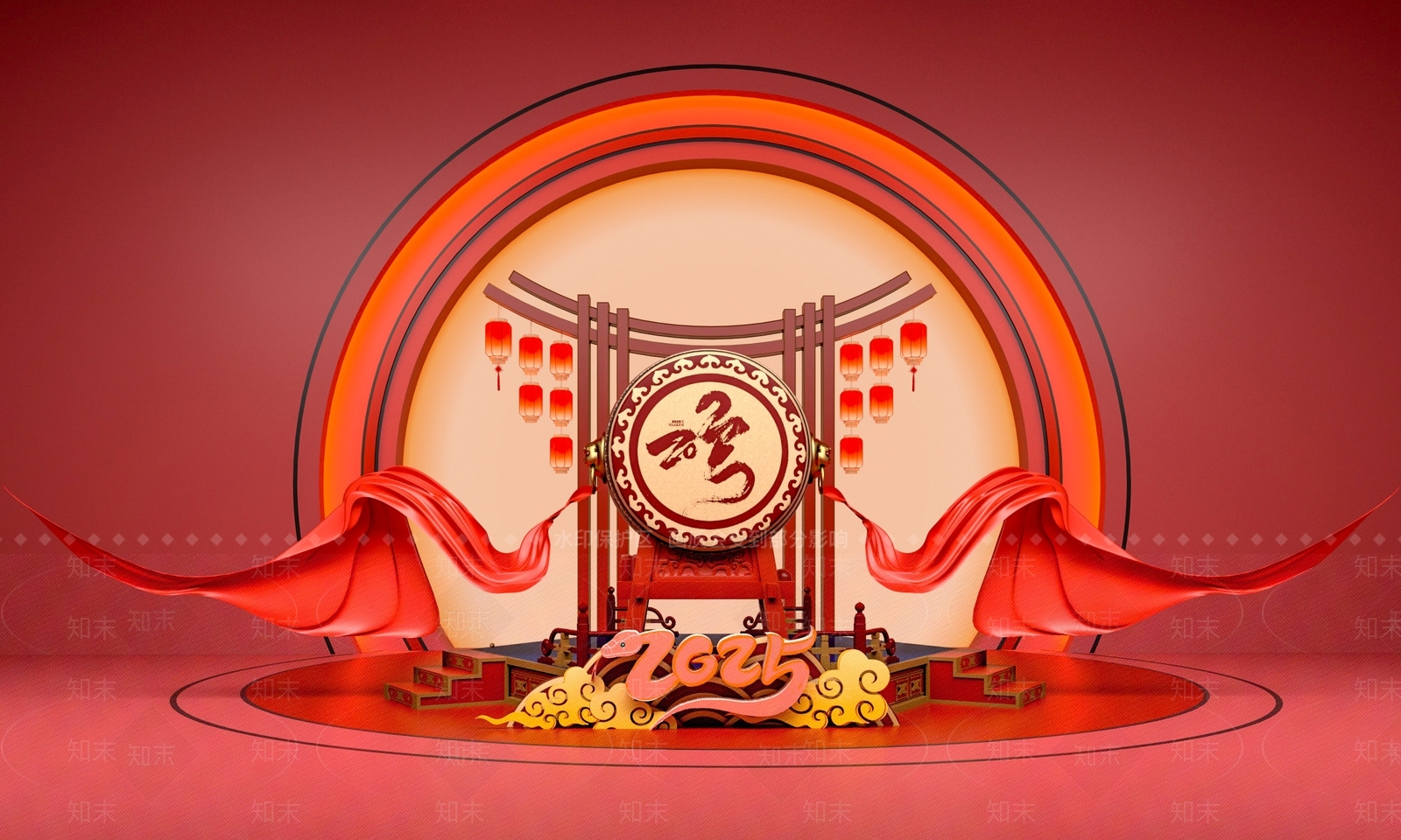 新中式中式美陈3D模型下载【ID:1181702609】