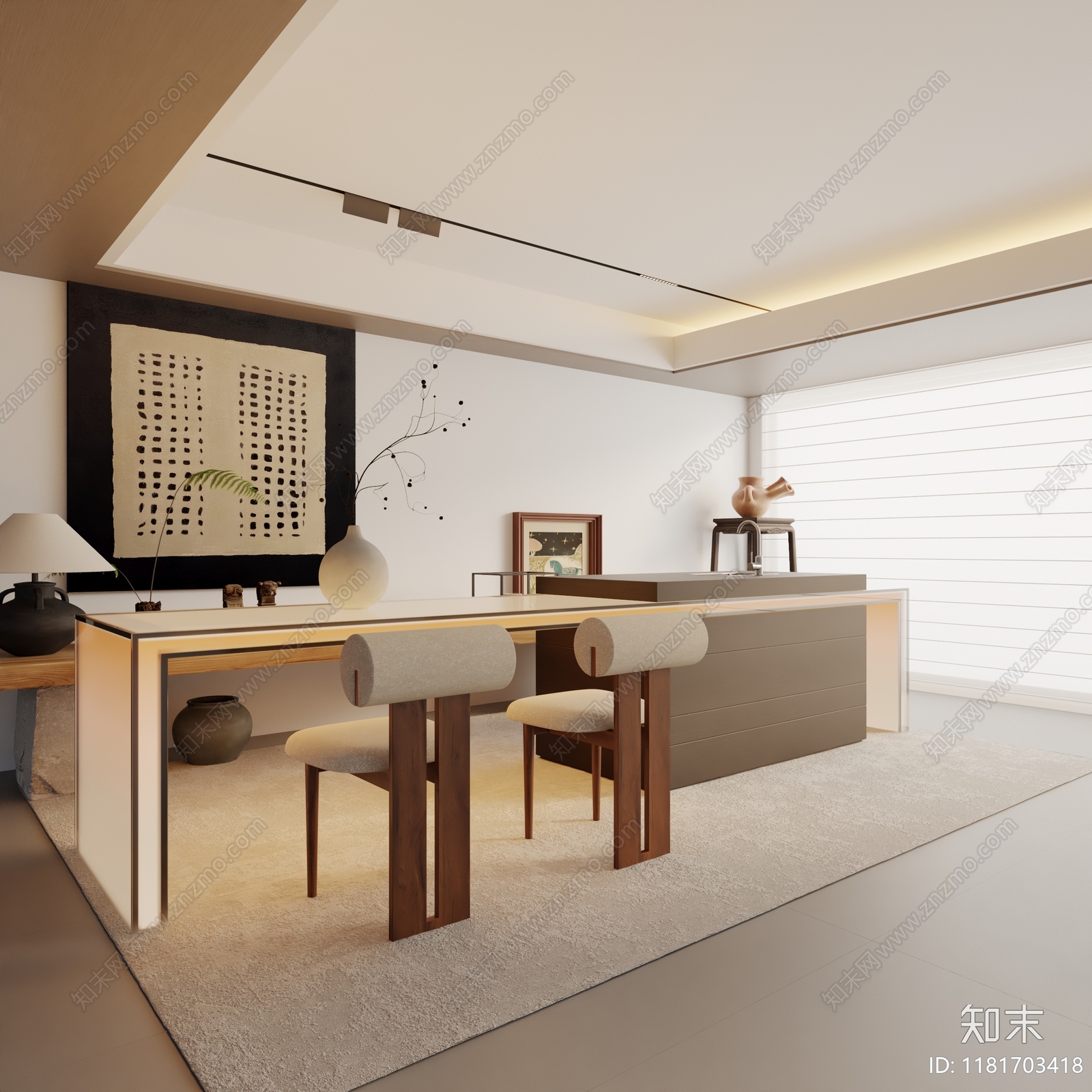 现代餐桌椅3D模型下载【ID:1181703418】