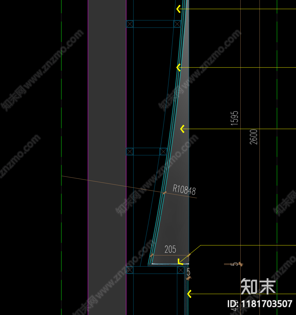 现代墙面节点cad施工图下载【ID:1181703507】