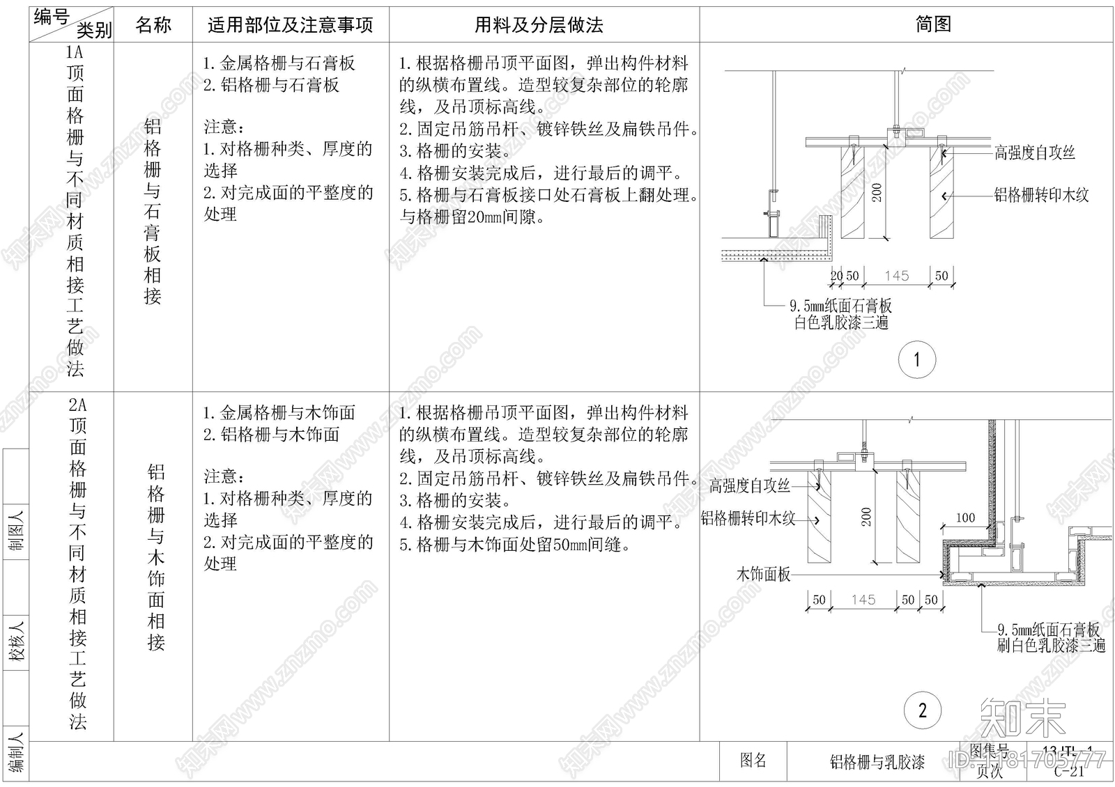 现代吊顶节点cad施工图下载【ID:1181705777】